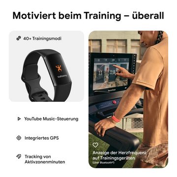 fitbit by Google Charge 6 Fitnessuhr, Fitnesstracker GPS EKG SpO2 Google Wallet Maps Youtube Music
