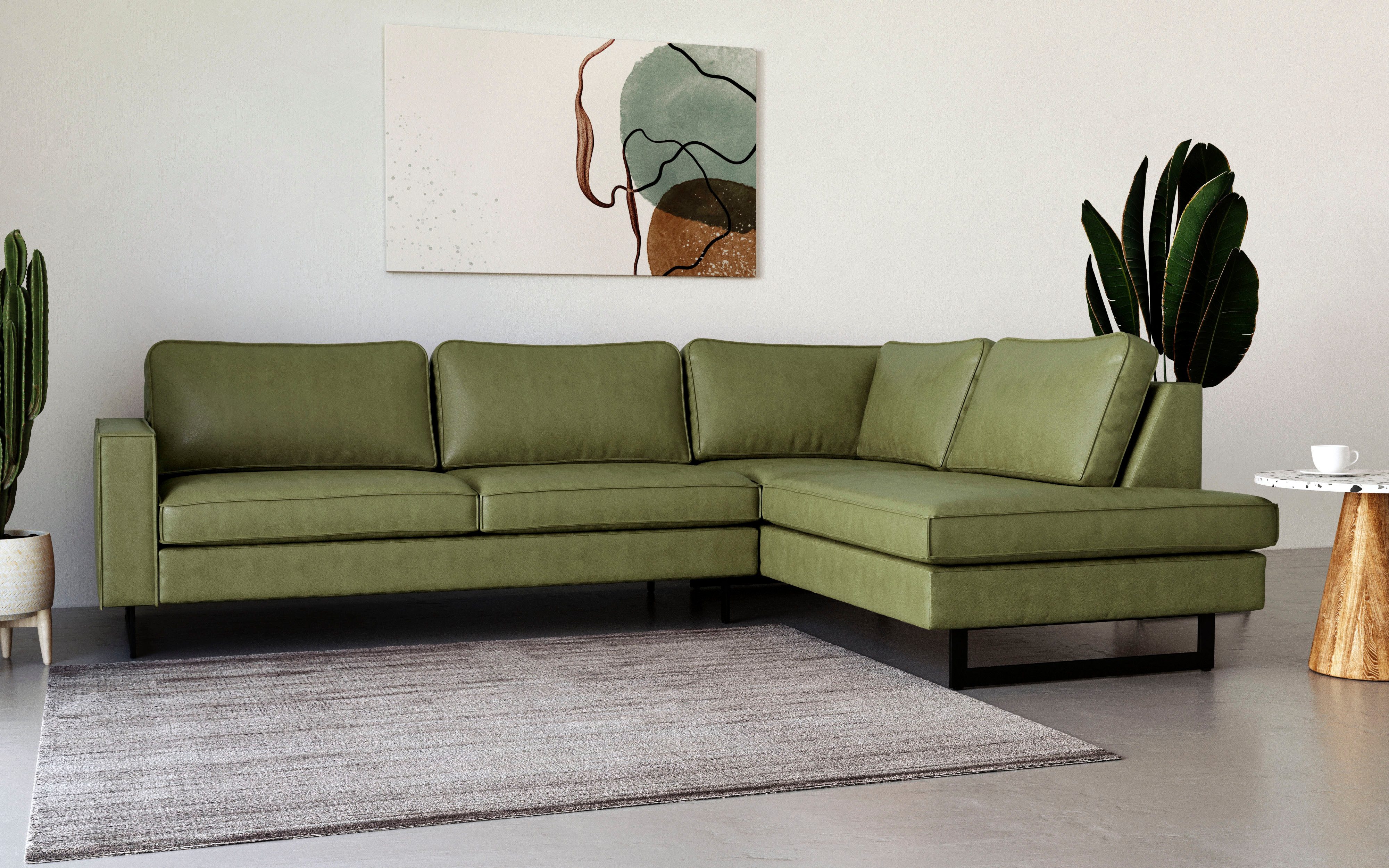 Places of Style Ecksofa "Pinto, 290 cm, Cord, Chenille, Lederoptik, Ottoman günstig online kaufen