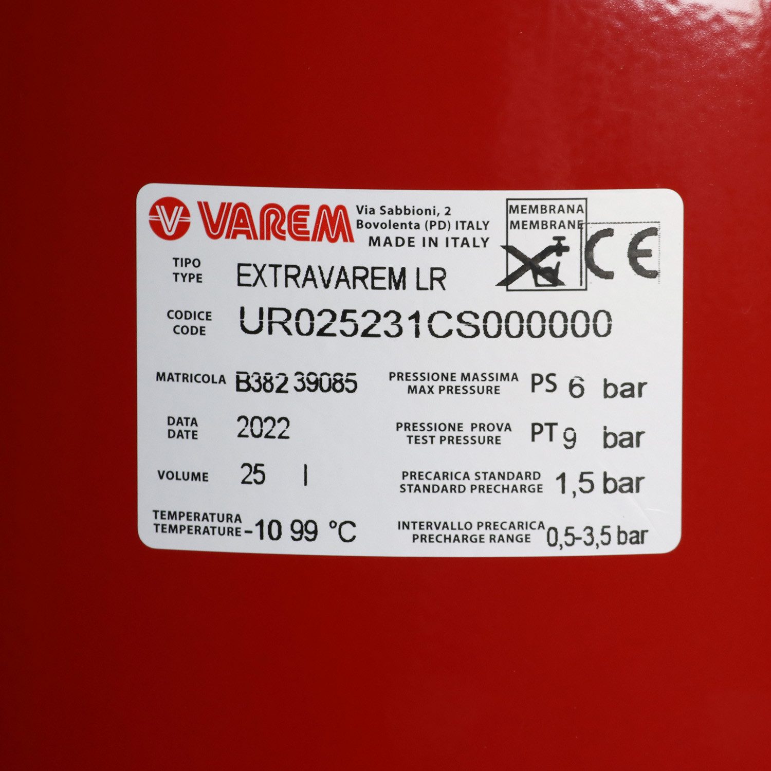 Varem Heizkörper Ausdehnungsgefäß für Heizungsanlagen hängend 3/4 290x460 6bar 25L, Einfache Montage ohne Spezialwerkzeug