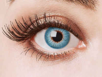 aricona Farblinsen Natürliche Blaue Jahreslinsen Weiche Farbige Kontaktlinsen Farbig blau, ohne Stärke, 2 Stück