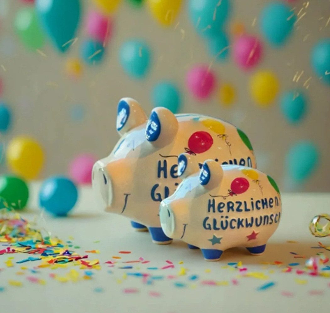 Sparschwein Company Spardose Sparschwein Company Sparschwein "Herzlichen Glückwunsch" B17×H15×T15