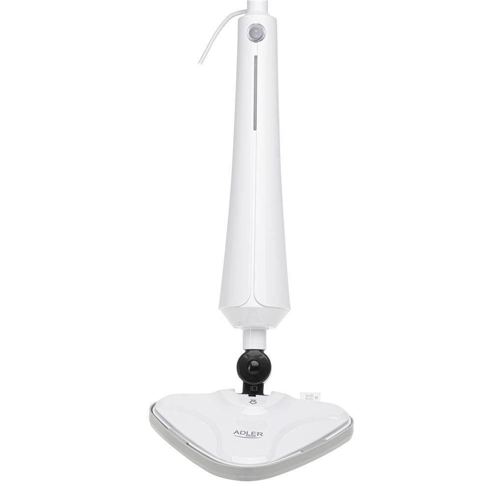 ADLER EUROPE Dampfreiniger AD 7068 Dampfmopp für Hartböden und Teppiche, Bodenreiniger, Heißdampf, 1300 W, Wischmopp ohne Chemie, Steam Mop, Laminat, Fliesen, Parkett weiß, grau