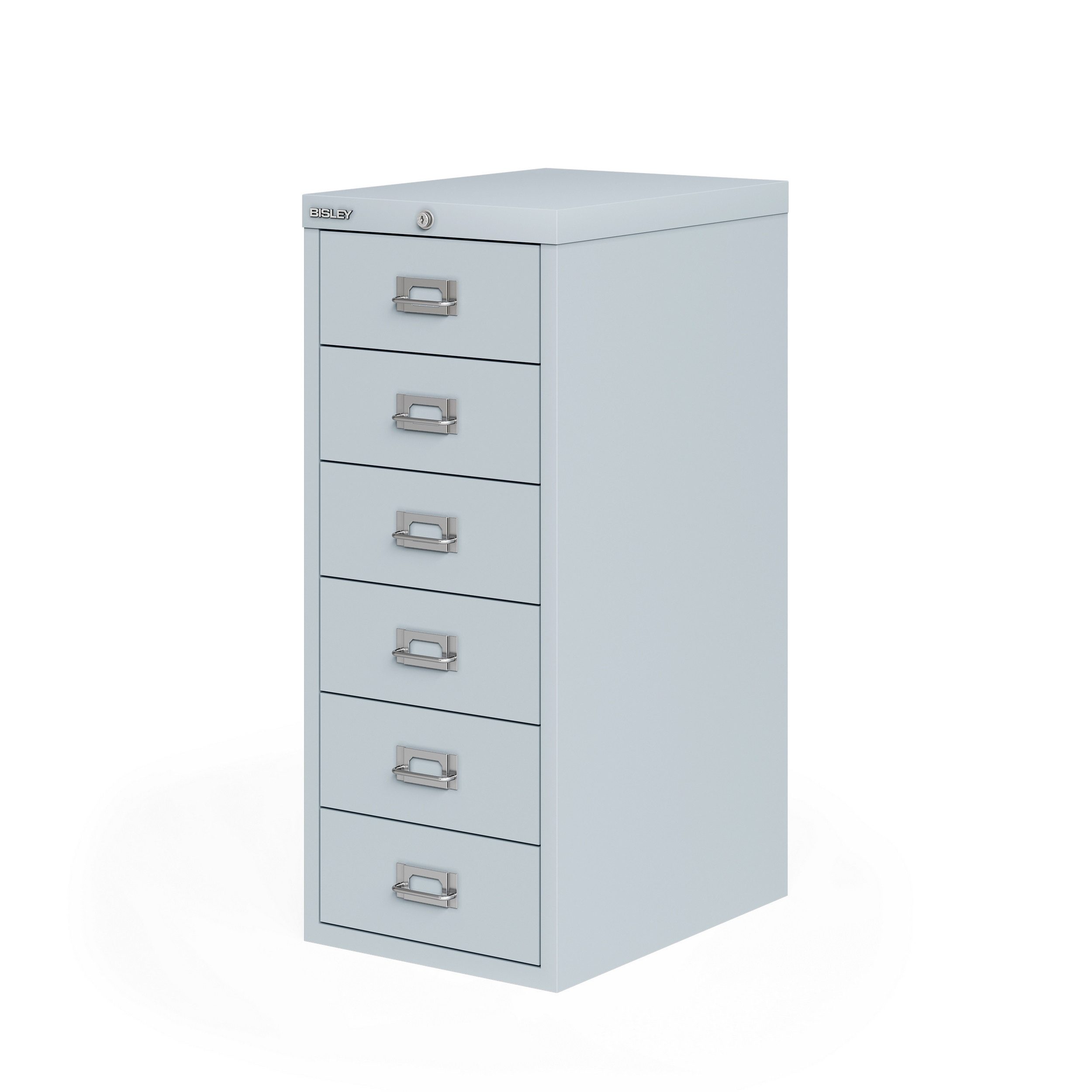 Bisley Aktenschrank Schubladenschrank Eco mit Schloss in Lichtgrau - Maße: H 59 x B 28 x T 38 cm