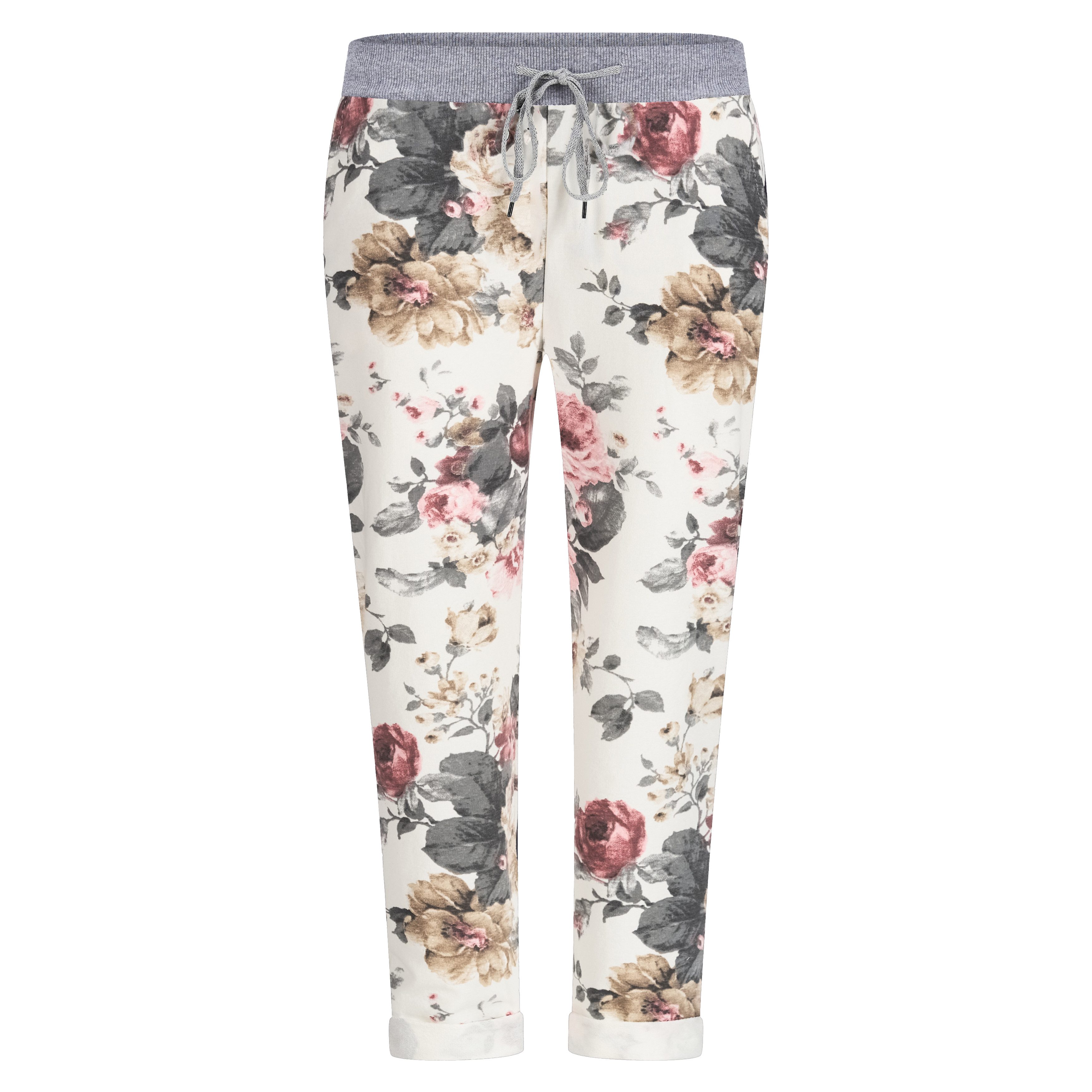Mississhop Chinohose Damen Hose Blumen Jogginghose Baumwolle gemustert M. 287