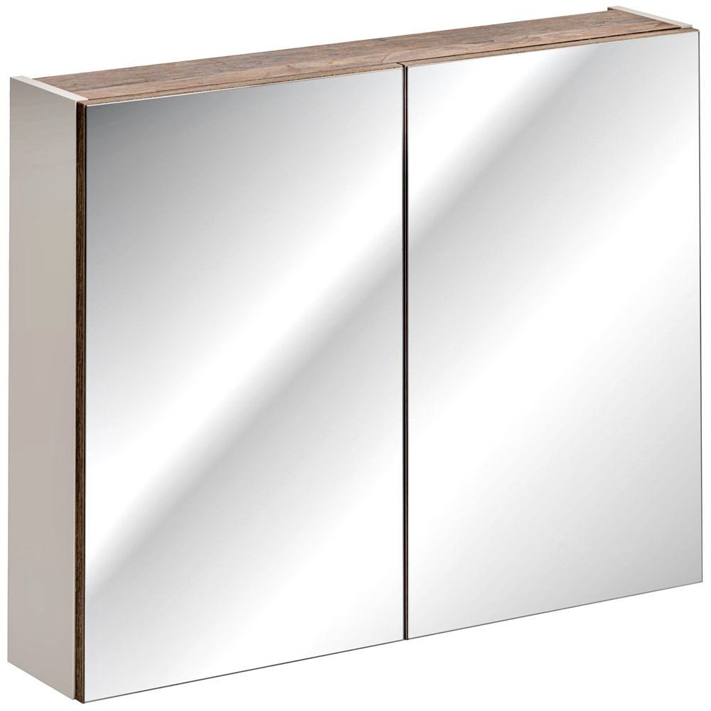 Lomadox Spiegelschrank PUEBLA-56-TAUPE 80cm mit LED günstig online kaufen