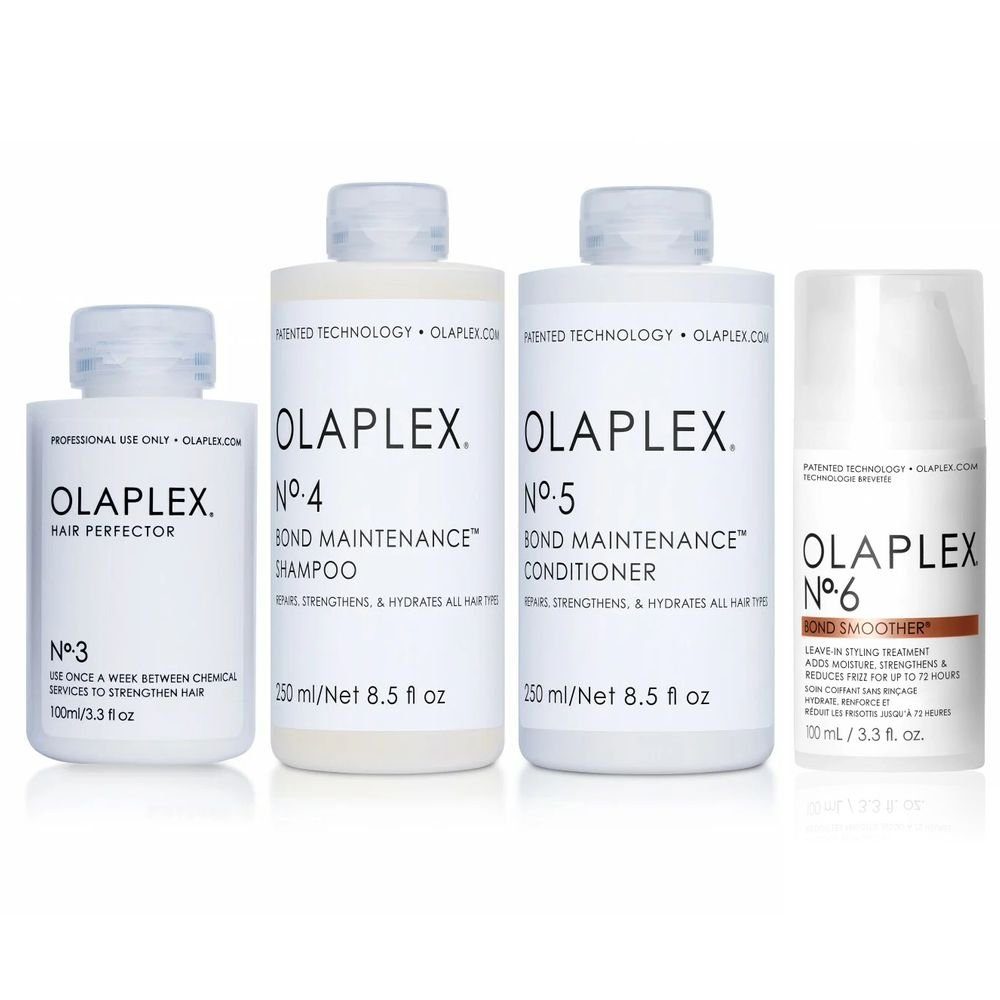 Haarpflege-Set Olaplex Set - Hair Perfector No. 3 + Shampoo No. 4 + Conditioner No. 5 + Bond Smoother No. 6