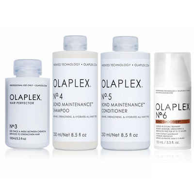 Olaplex Haarpflege-Set Olaplex Set - Hair Perfector No. 3 + Shampoo No. 4 + Conditioner No. 5 + Bond Smoother No. 6