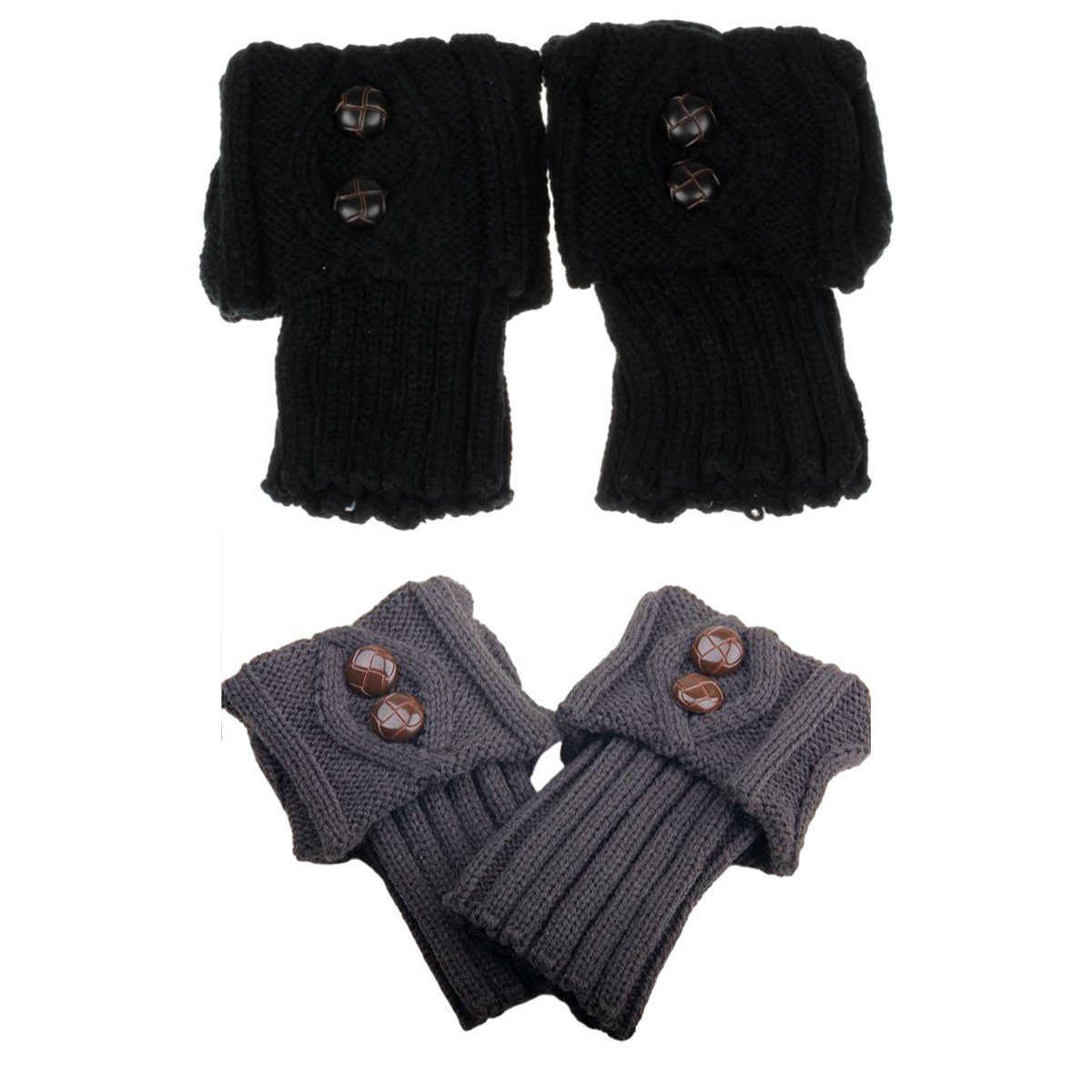 Klassiker von 2024 Jormftte Beinstulpen Damen Winter Schwarz Beinstulpen Stulpen Socken,Strickstiefel Stricken Dunkelgrau