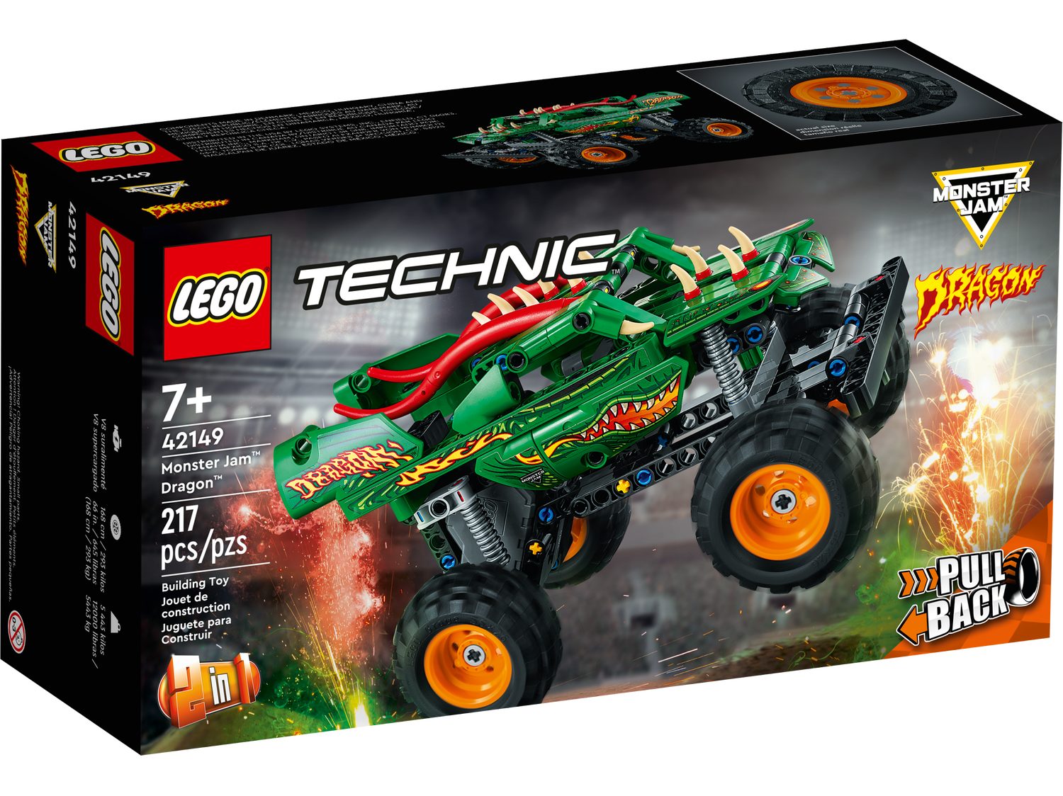 LEGO® Technic 42149 Monster Jam™ Dragon™ Spielbausteine, (Set, 217 St., Set günstig online kaufen