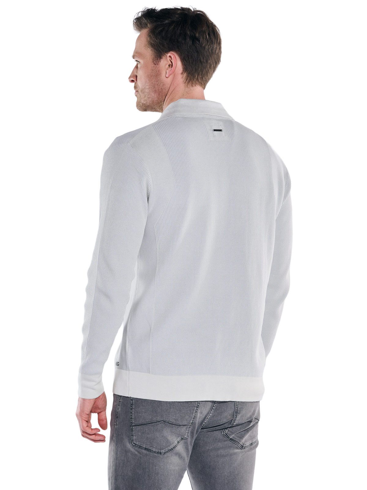 Engbers Cardigan Herren Modisches Strick Overshirt, Silbergrau