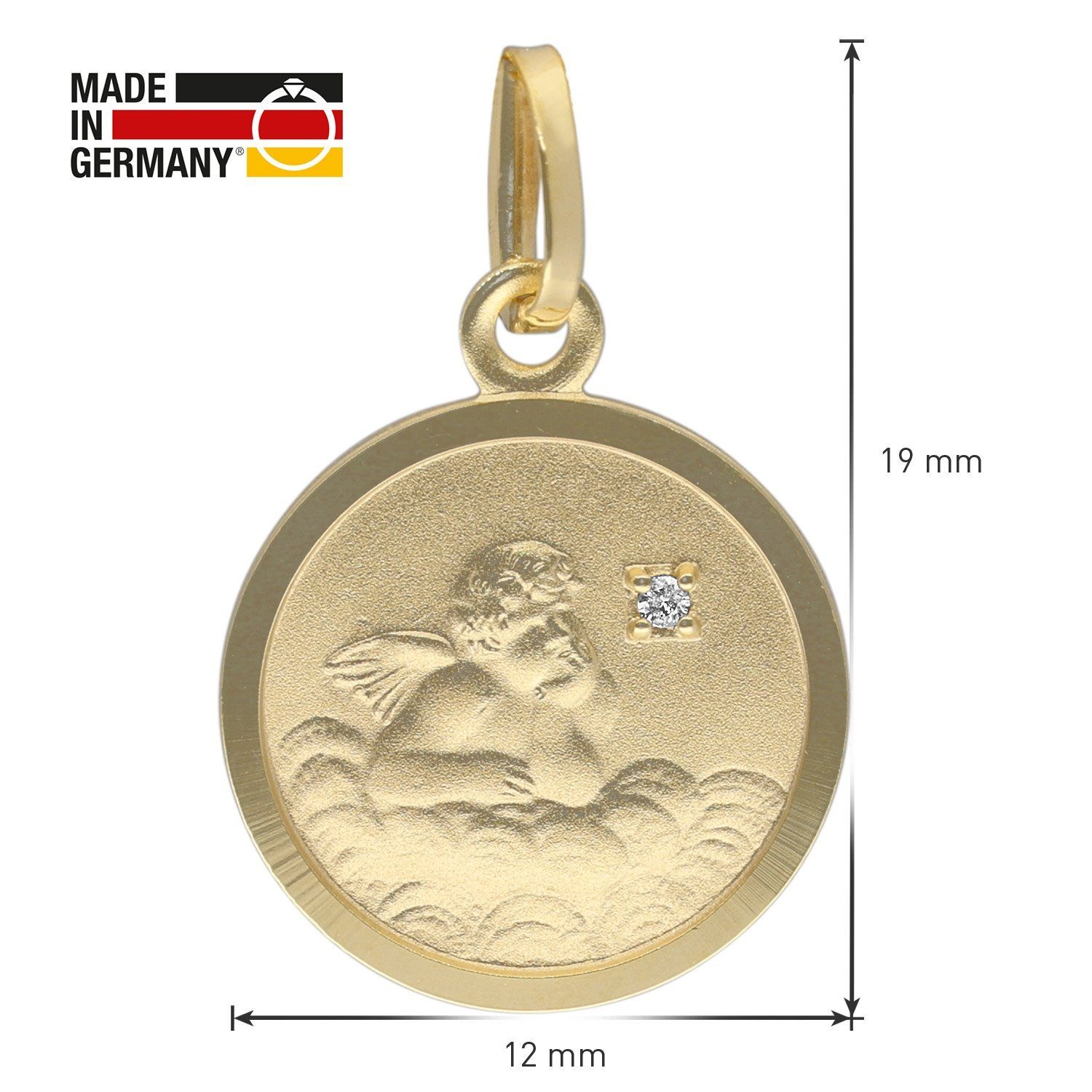 trendor Kette Engel-Anhänger mit Gold 333 Diamant mit Anhänger Karat) (8 für