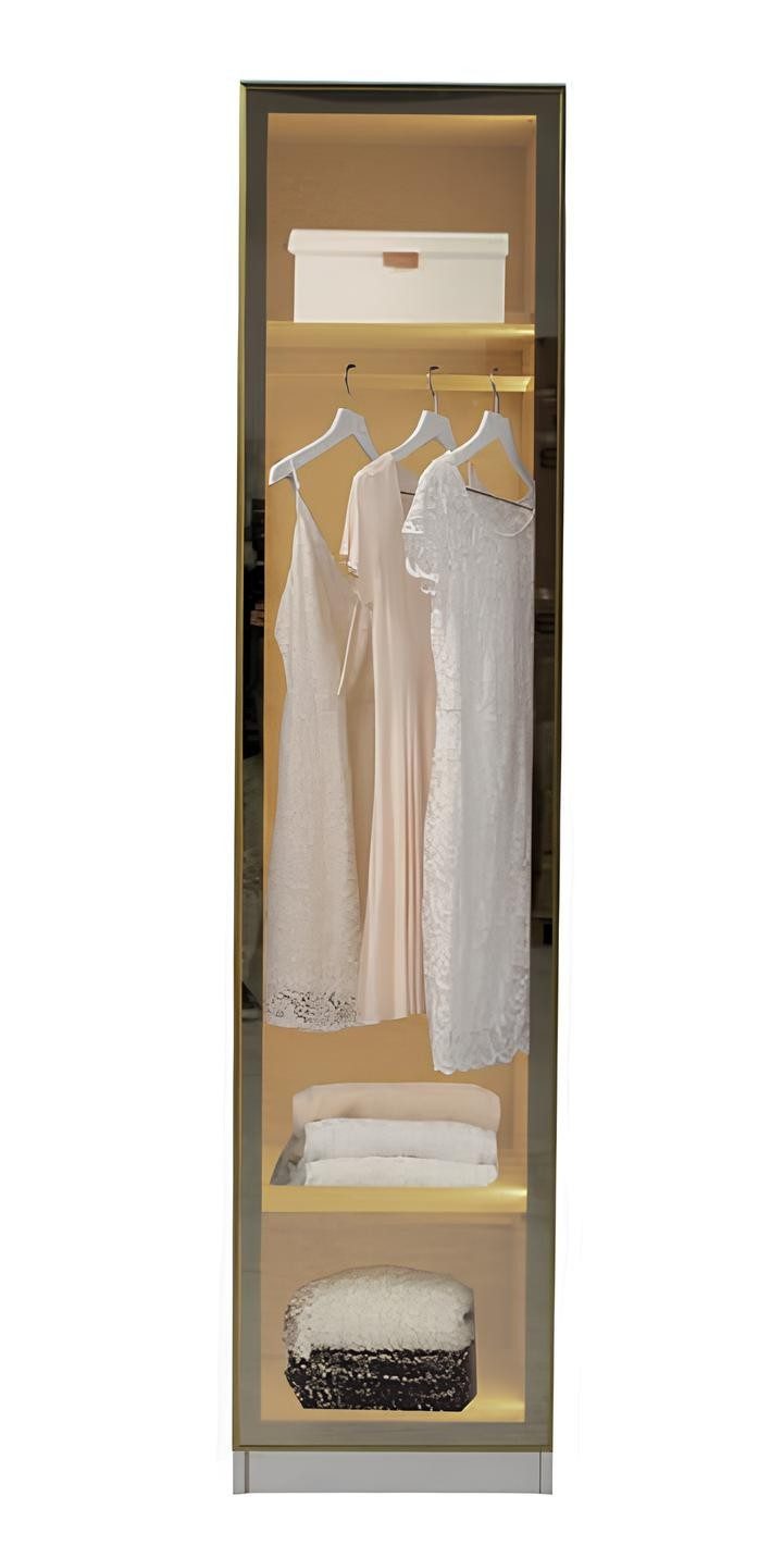 Xlmoebel Kleiderschrank Vitrine Schrank Modern Beige Glas Design Luxus Beleuchtung Modul Slim (1-St., 1-tlg)