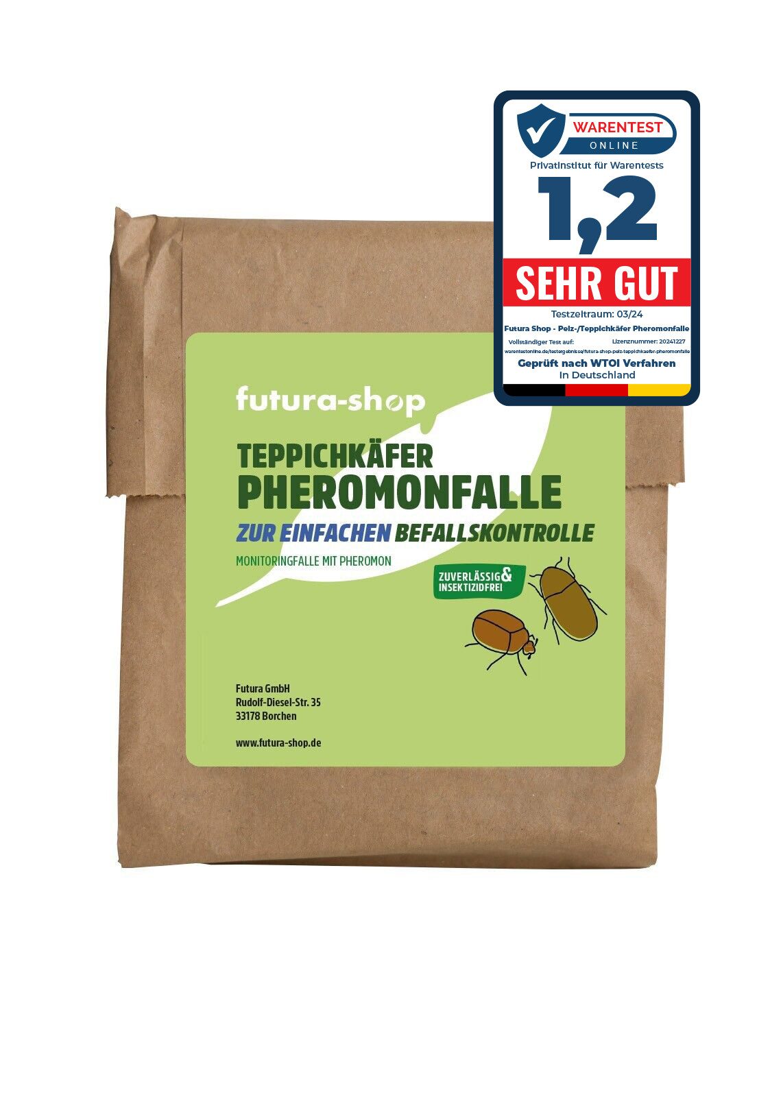 Insektenfalle Teppichkäferfalle giftfreie Pheromonfalle - insektizidfrei