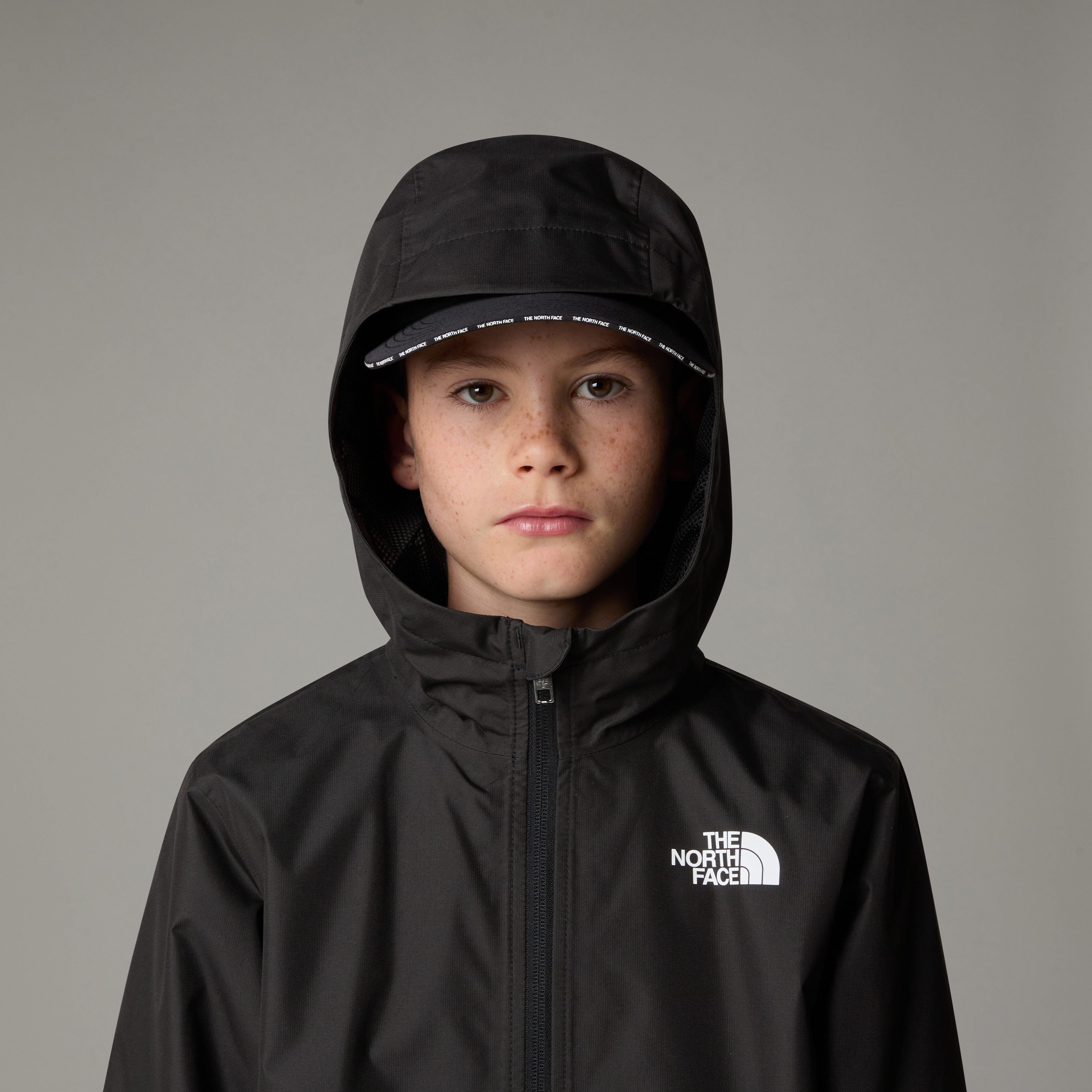 The North Face Regenjacke TEEN ZIPLINE RAIN JACKET für Jugendliche, mit fester Kapuze, mit RV-Garage