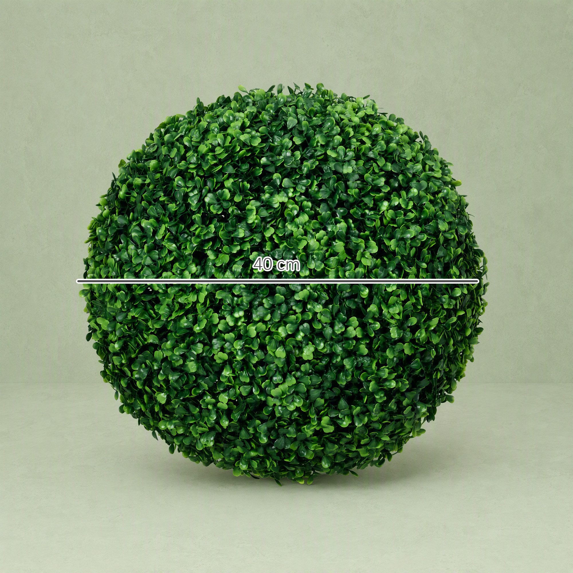Kunstpflanze 2er-Set Künstliche Kugel, UV-beständig, Plastik Pflanzen im Topf Buchsbaum, HOMCOM, Höhe 40 cm, für Wohnzimmer Schlafzimmer Büro Garten moderne Dek – Bild 3 von 5
