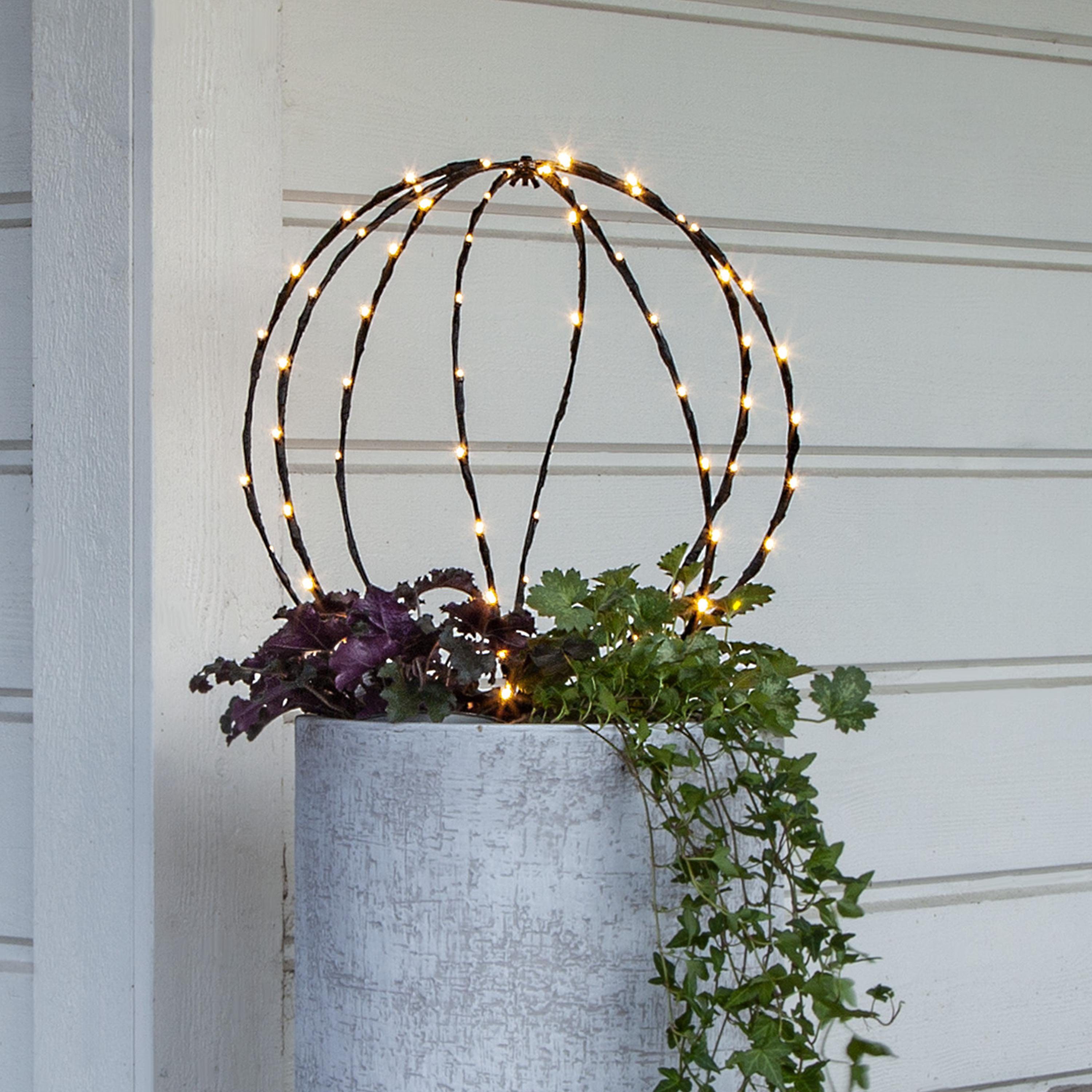 LED-Erdspießleuchte Sphere, Ø 40 cm, schwarz Metall Batterie günstig online kaufen