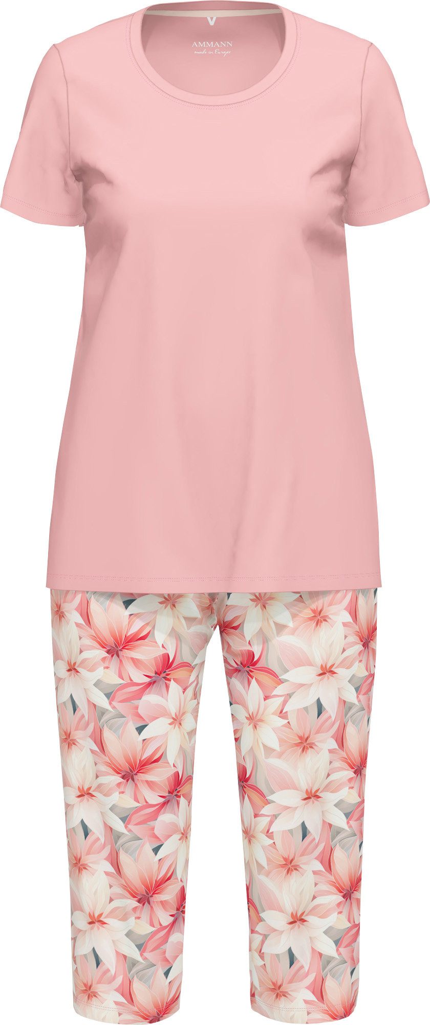 Ammann Pyjama Damen-Schlafanzug Single-Jersey Blumen
