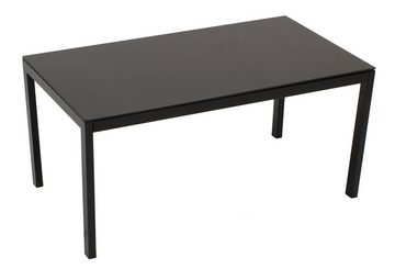 DEGAMO Gartenlounge-Set ARONA, (4-tlg), (2x Sessel, 1x Sofa, 1x Tisch), Metall + Kunstgewebe schwarz