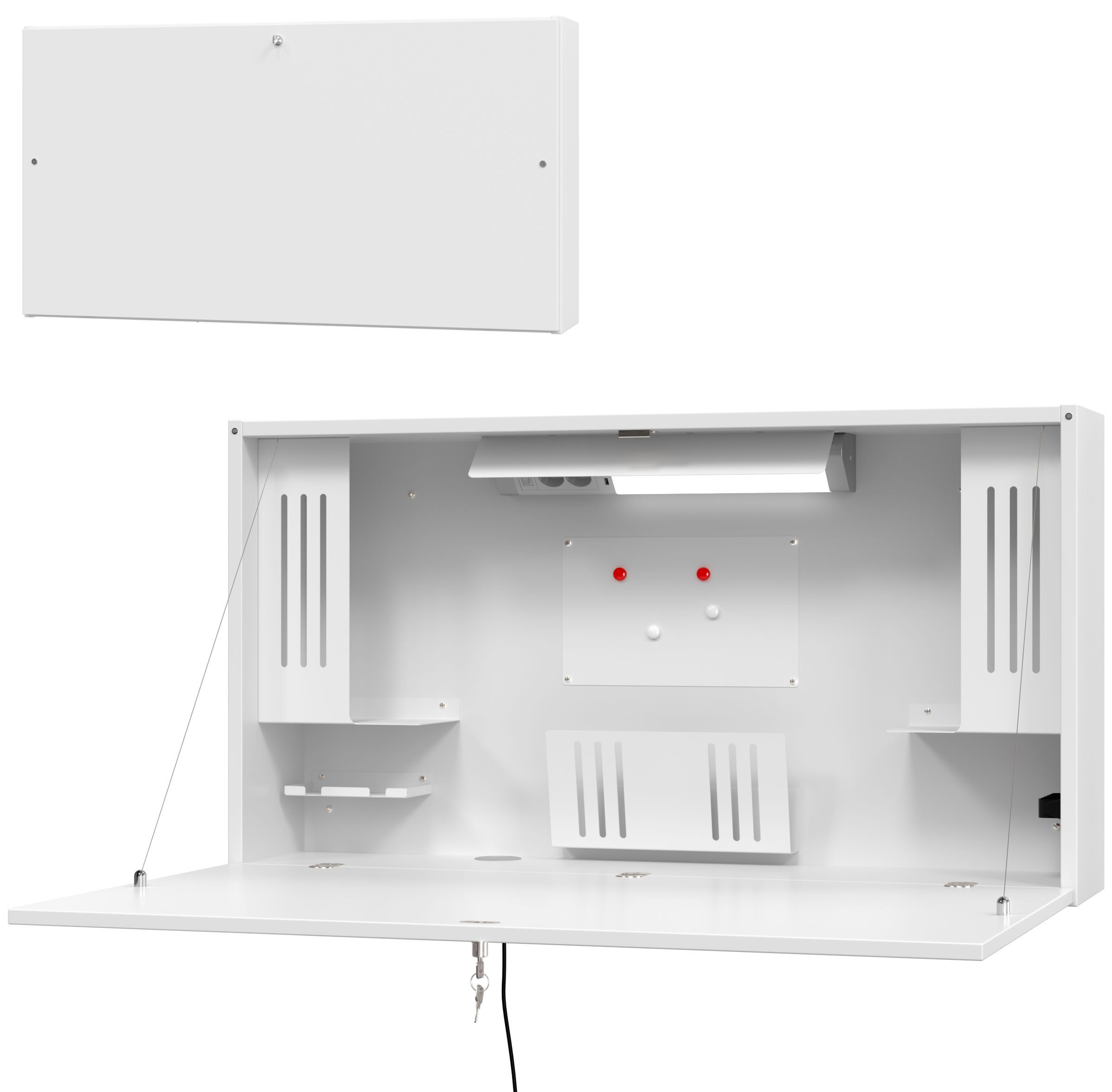 bümö Schreibtisch Wandschreibtisch WO, - Dekor: Weiß