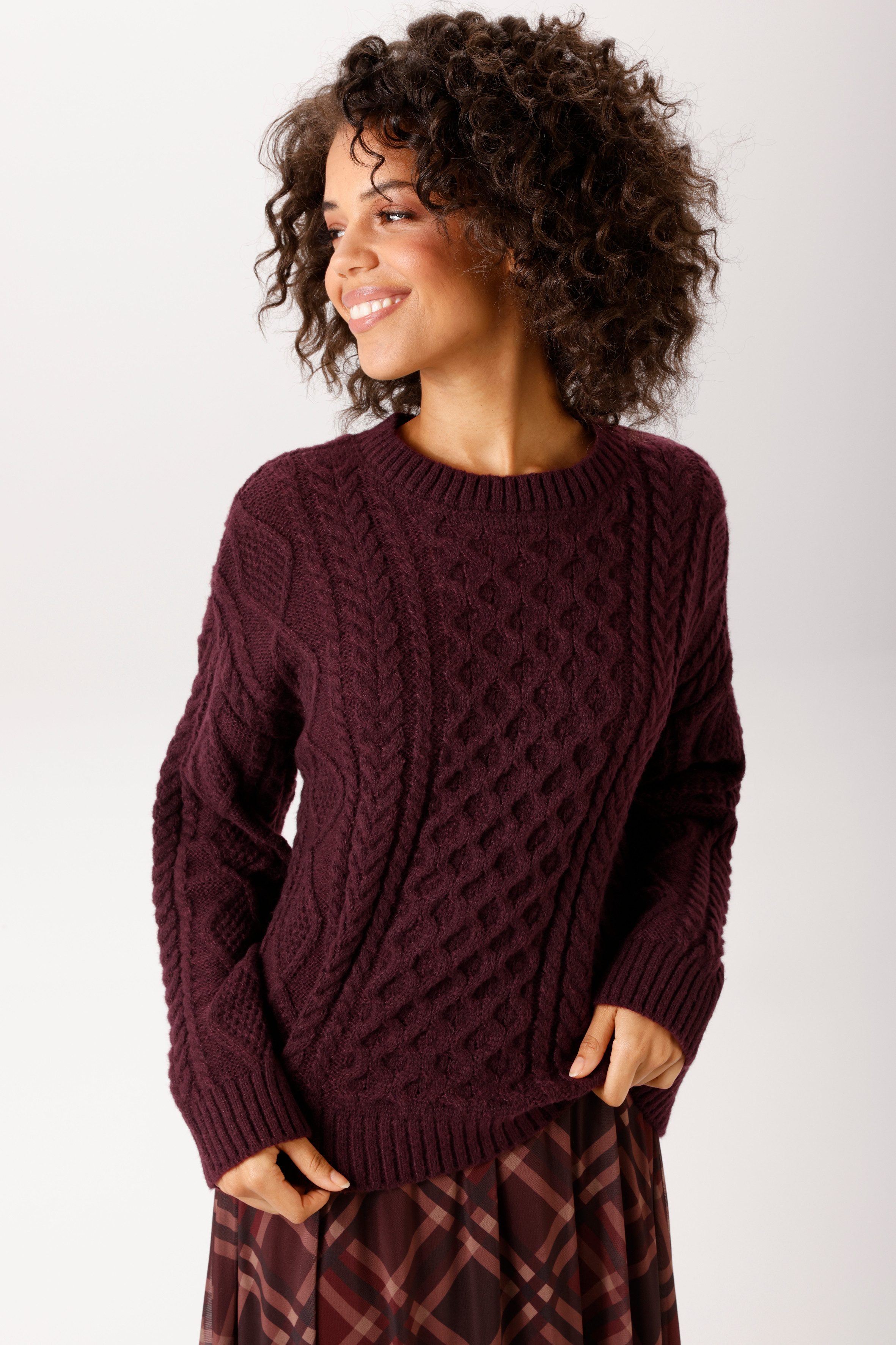 Aniston CASUAL Strickpullover im attraktiven Muster-Mix - NEUE KOLLEKTION