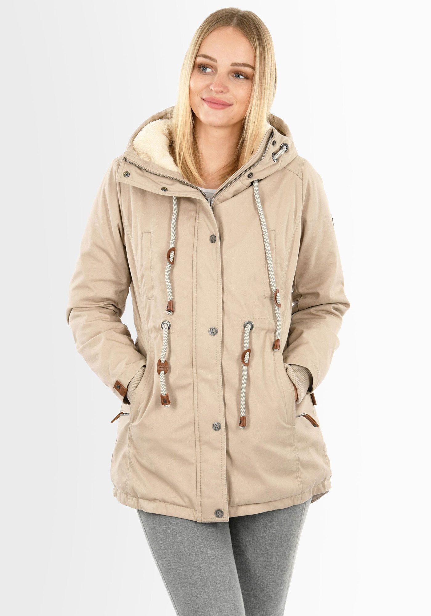 Navahoo Winterjacke Ireliaa mit warmen Teddyfell