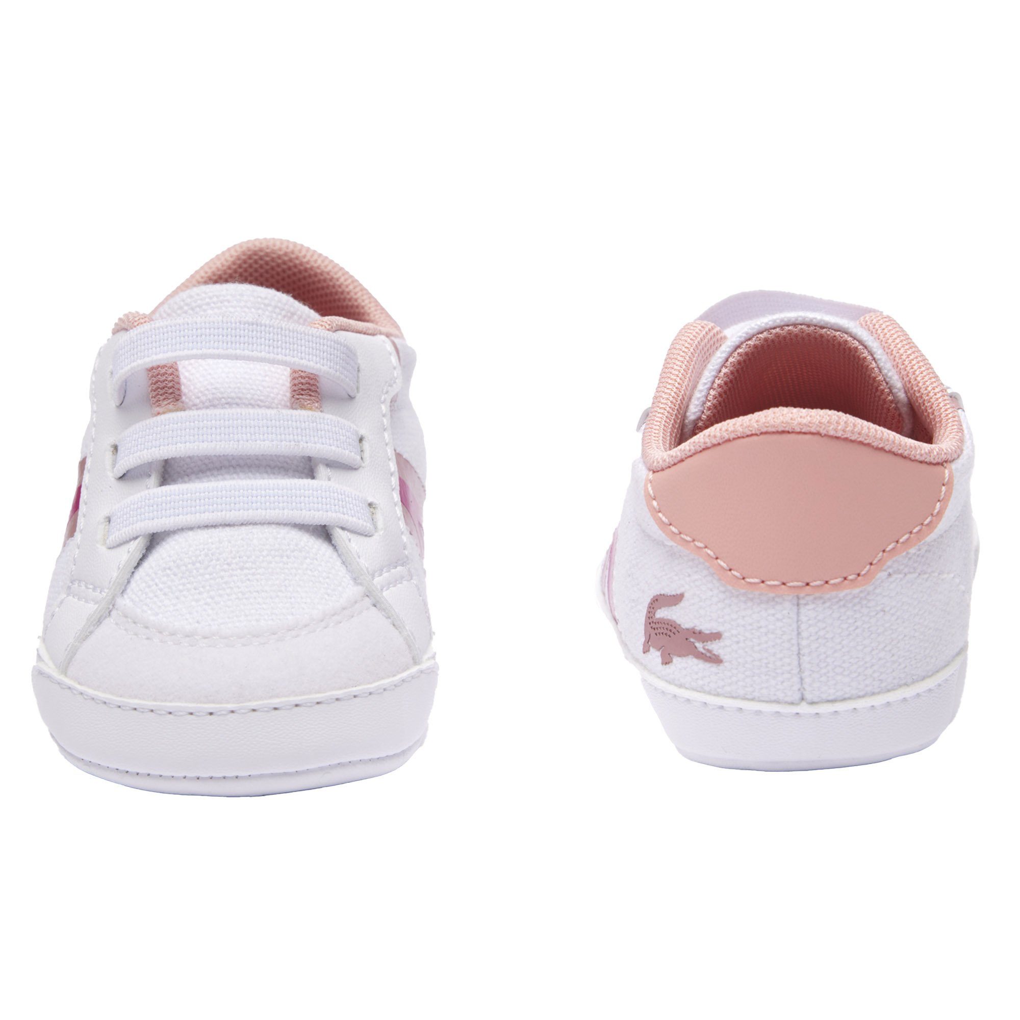 Lacoste Baby L004 Sneaker, Krabbelschuhe, Weiß/Pink Krabbelschuh - Schuhe Cub,