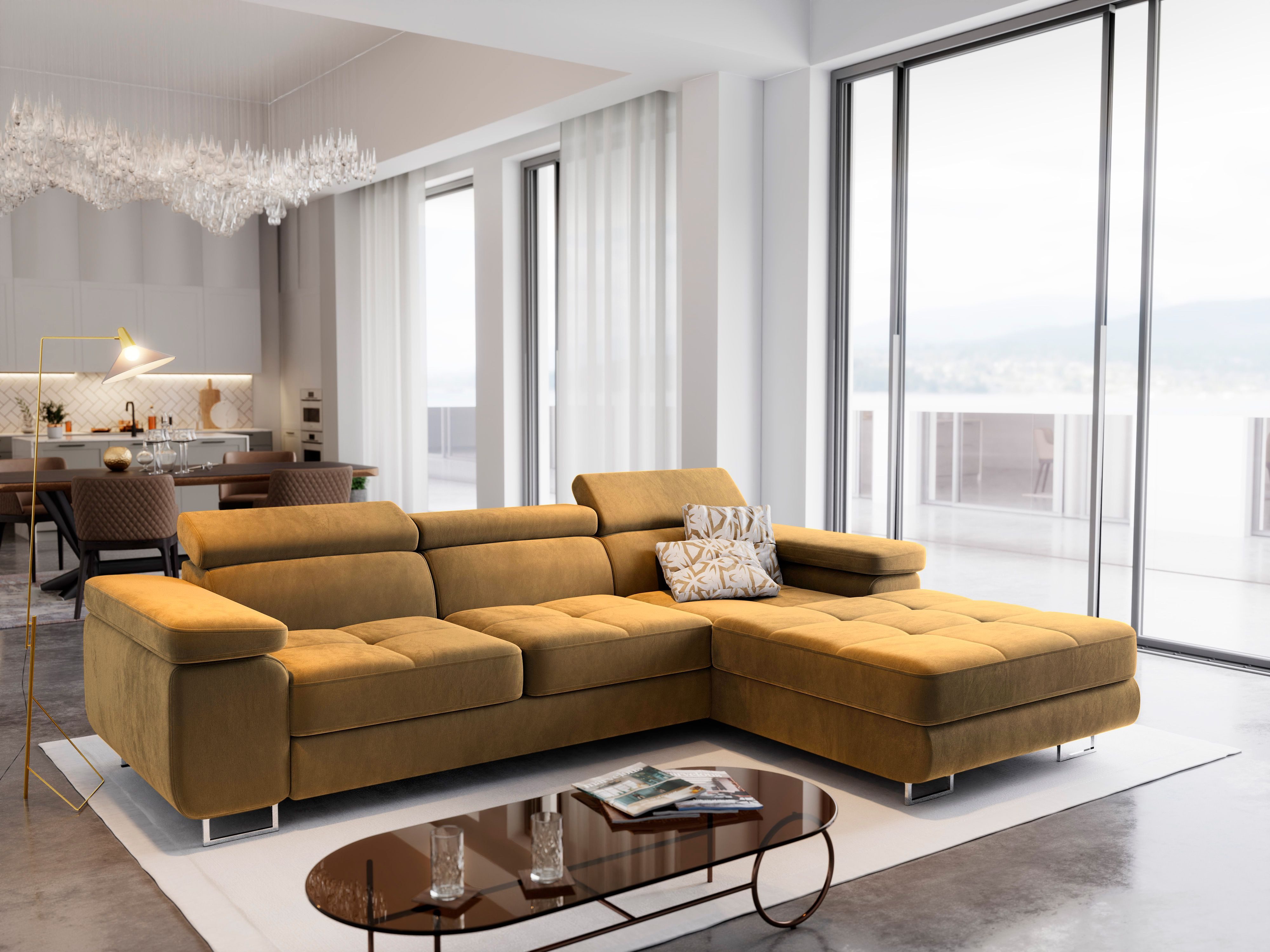 Masseno Ecksofa ELMA mit Schlaffunktion L-Form, günstig online kaufen