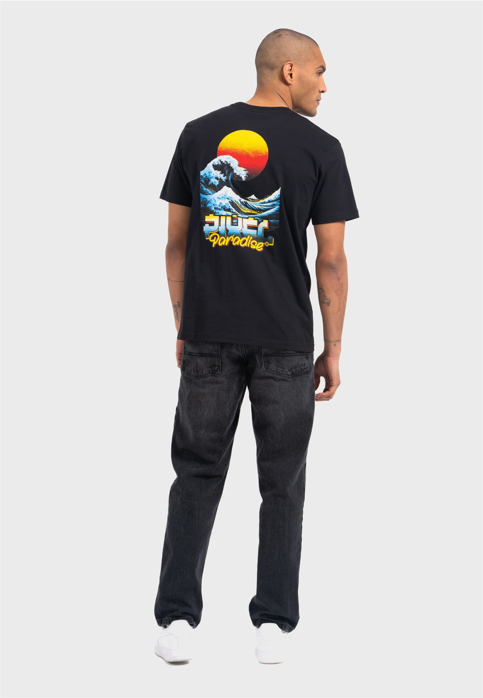 Oldskull T-Shirt Retro Pixel Wave Logo Graphic im zeitlosen Retro-Design mit Vintage-Print