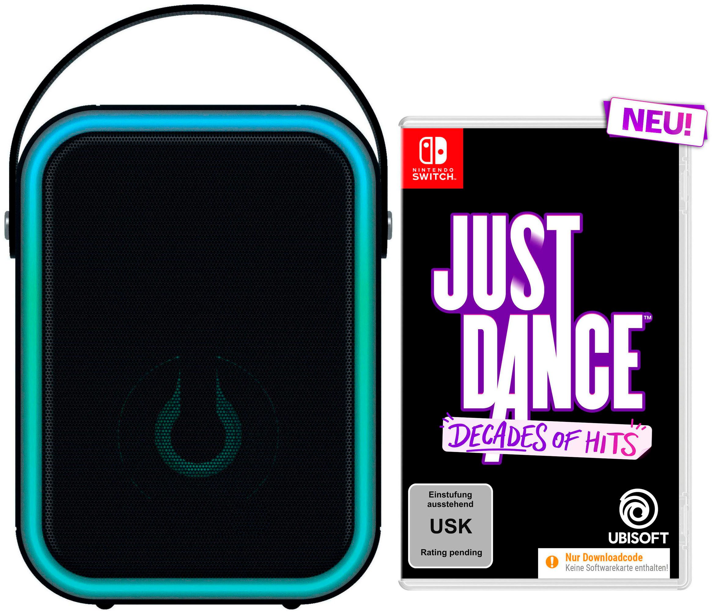 JUST DANCE®: Decades of Hits + Lautsprecher (Code in a Box), Nintendo Switch