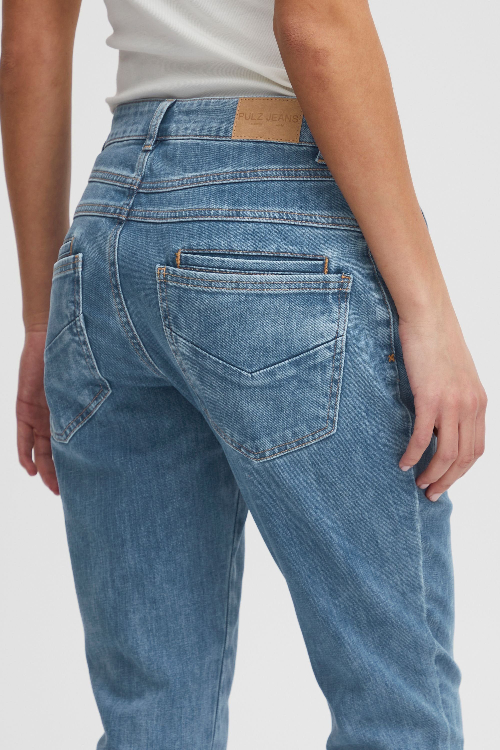 Pulz Jeans 5-Pocket-Jeans PZMELINA Skinny Denim Blue Loose Jeans Leg Light (200008)