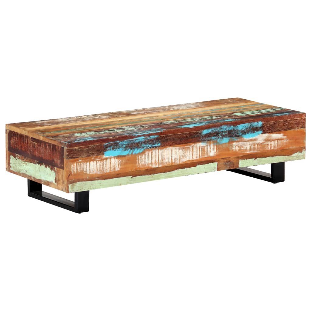 vidaXL Beistelltisch Couchtisch 120x50x30 cm Massives Altholz und Stahl