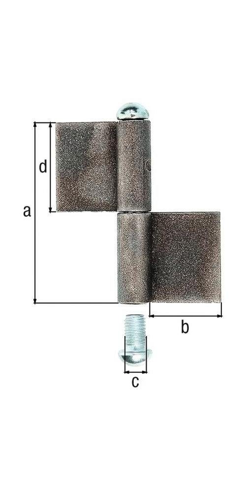 Alberts Torbeschlag Konstruktionsband mm zum Typ 2-teilig Anschweißen Stahl 160/50/14/80 rohRundkopf K04