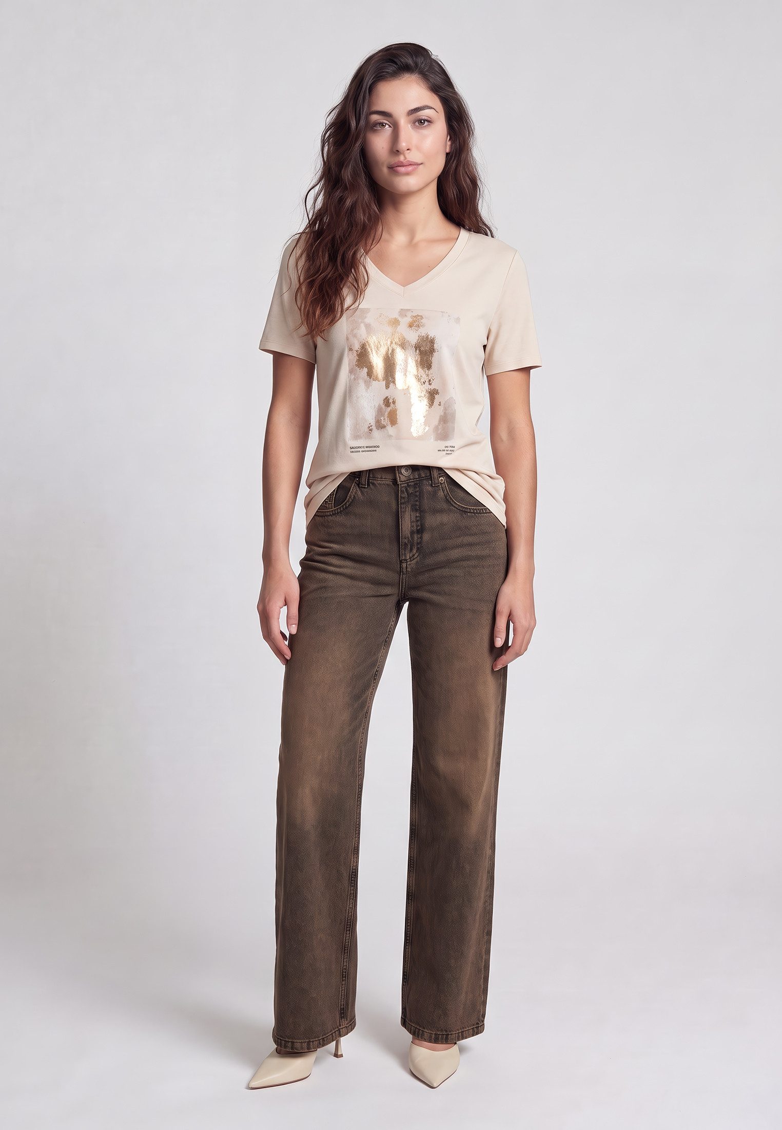 MARC AUREL Shirtbluse mit Foliendruck