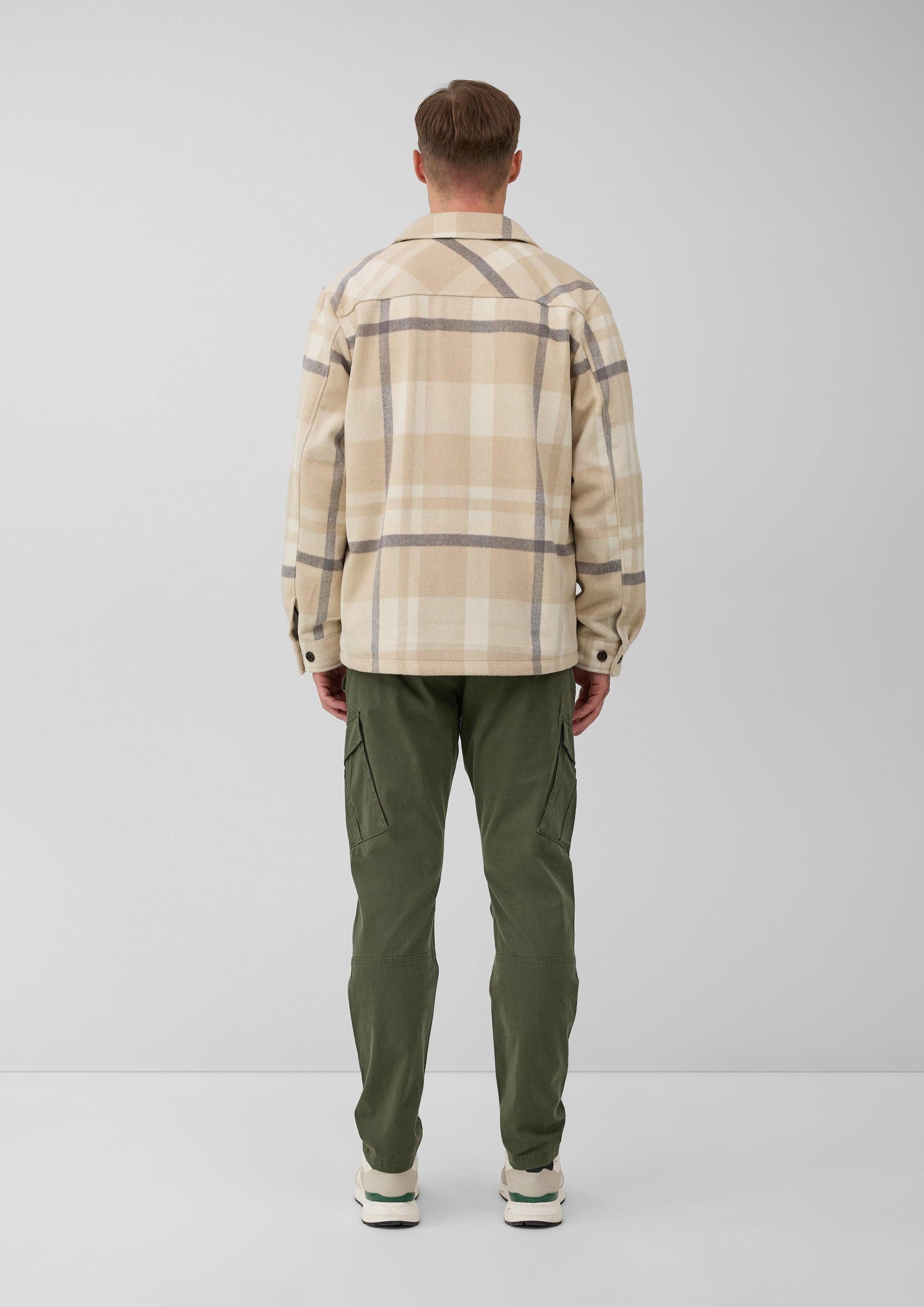 s.Oliver Hemdjacke Outdoor-Jacke Kariertes Overshirt mit seitlichen Eingrifftaschen