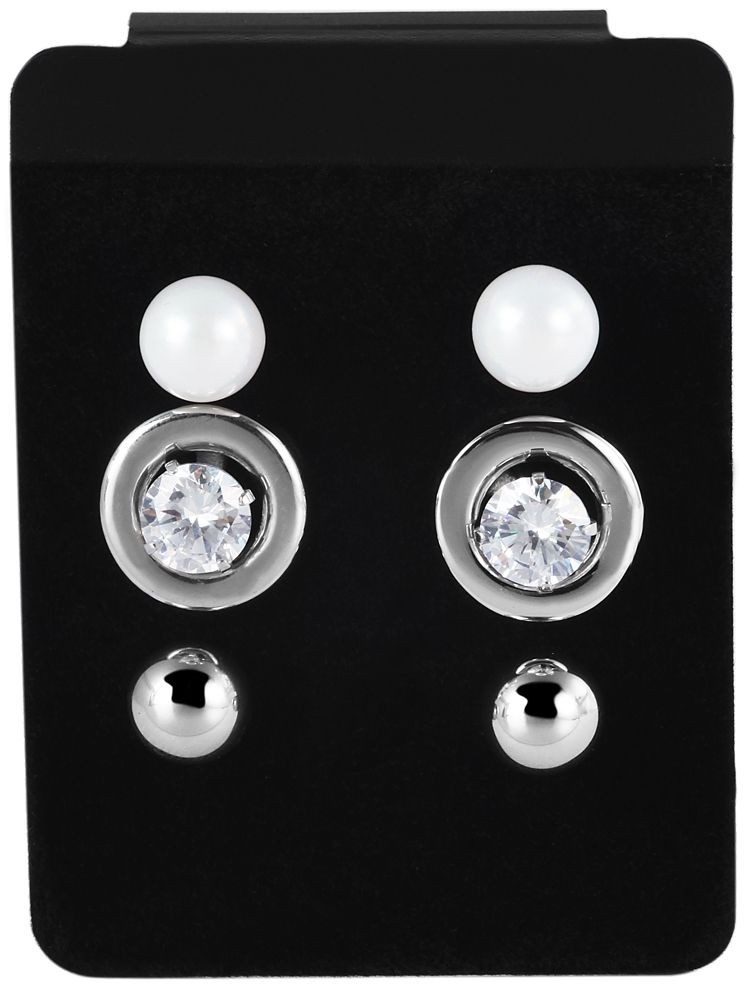 Ohrring-Set Ohrstecker Ohrringe Edelstahl silber Damen wasserfest