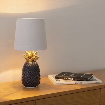 Navaris Tischleuchte Tischlampe Ananas Design - 35cm hoch - Dekolampe mit E14 Gewinde