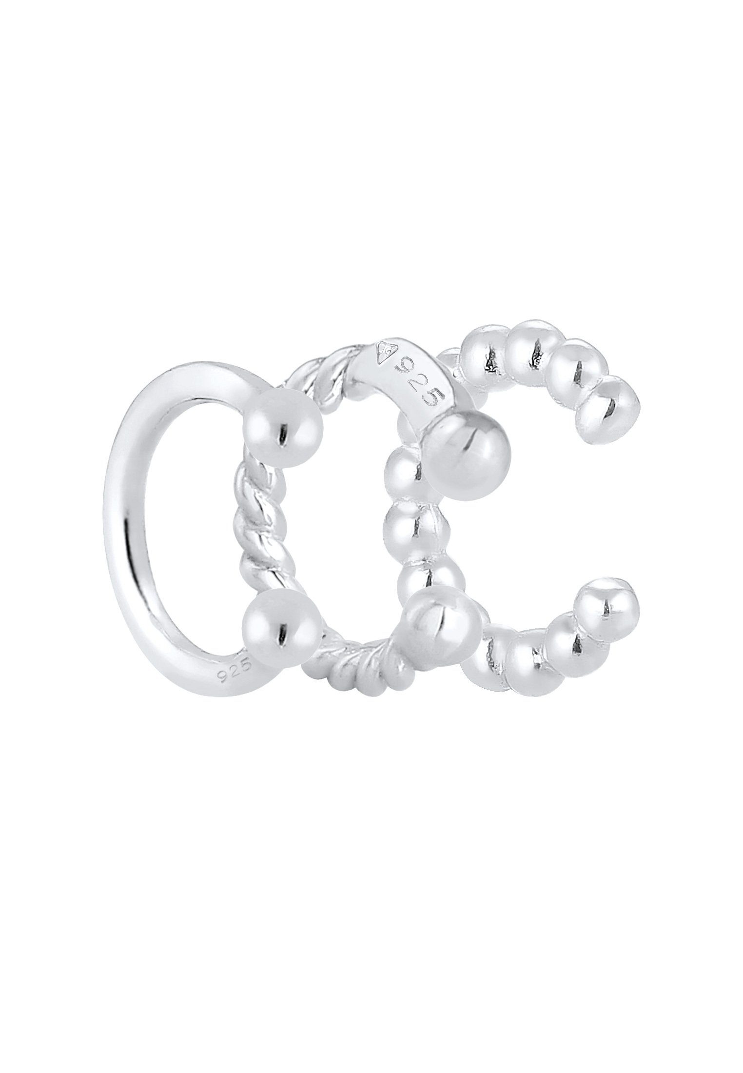 Elli Single-Ohrhaken Ohrklemme Ear Cuff 3er Set Kugel 925 Silber