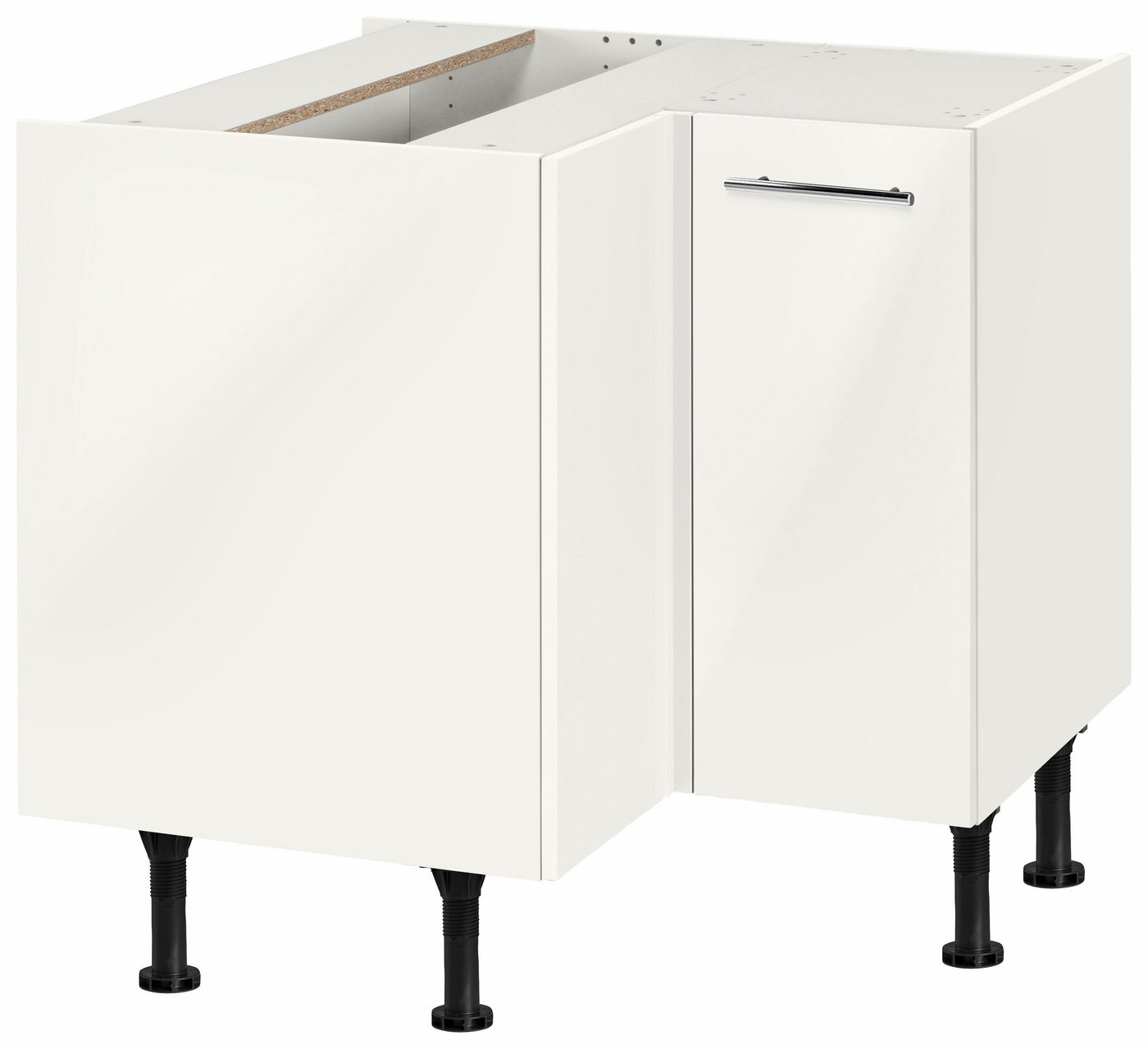 OPTIFIT Eckunterschrank Bern Breite 90x90 cm, mit Tür, höhenverstellbare Füße, mit Metallgriff