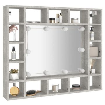 vidaXL Badezimmerspiegelschrank Spiegelschrank mit LED Betongrau 91x15x76,5 cm (1-St)