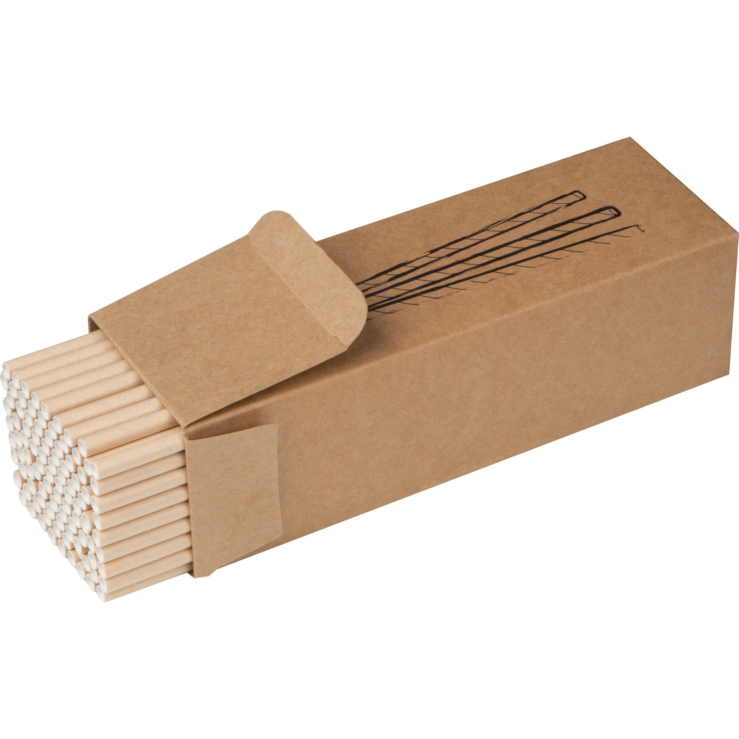 Macma Trinkhalme 100 Trinkhalme / Strohhalme aus Pappe / Farbe: natur