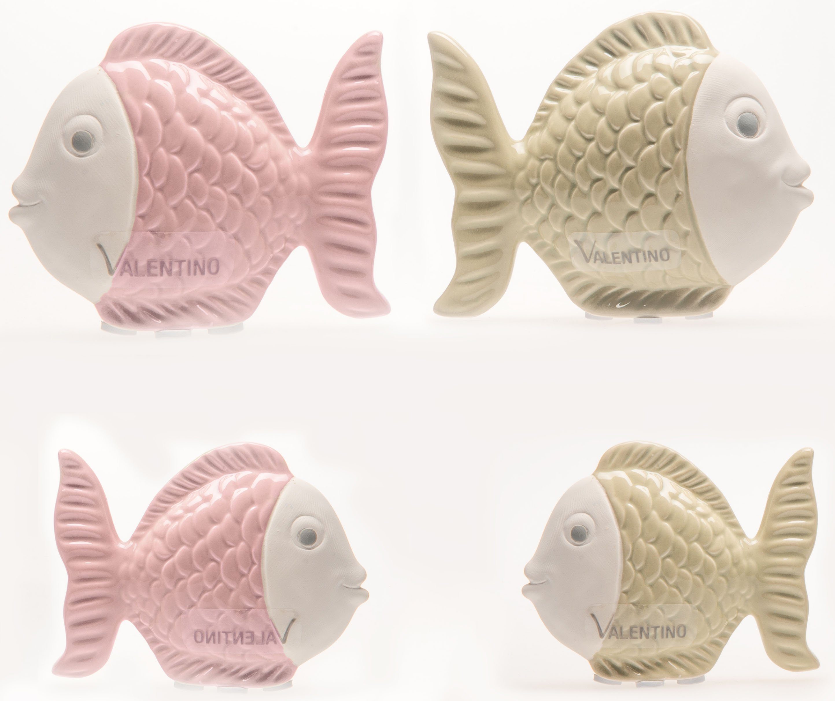 VALENTINO Wohnideen Tierfigur »Fisch Jette« (Set, 4 Stück), aus Keramik, glasiert-Otto