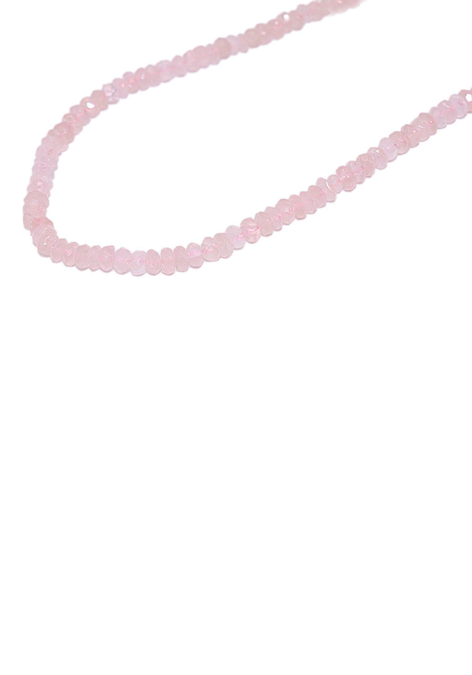Firetti Collier Schmuck Geschenk Halsschmuck Halskette Edelstein Farbstein  Quarz, zu Kleid, Shirt, Jeans, Sneaker! Anlass Geburtstag Weihnachten,  Zeitlose, filigrane rosafarbene Halskette | Ketten ohne Anhänger
