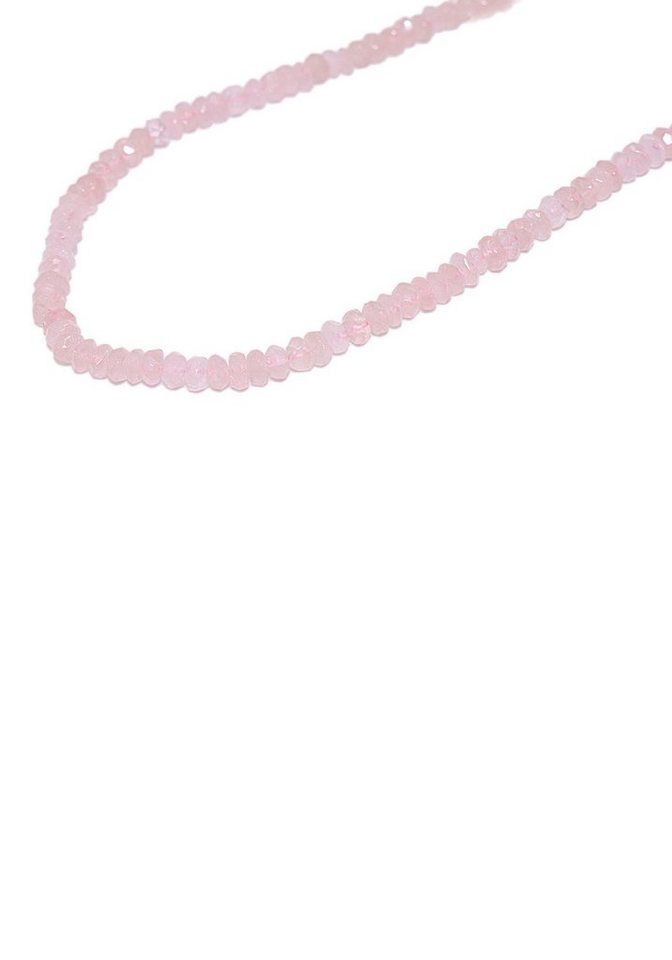 Firetti Collier Schmuck Geschenk Halsschmuck Halskette Edelstein Farbstein  Quarz, zu Kleid, Shirt, Jeans, Sneaker! Anlass Geburtstag Weihnachten,  Zeitlose, filigrane rosafarbene Halskette