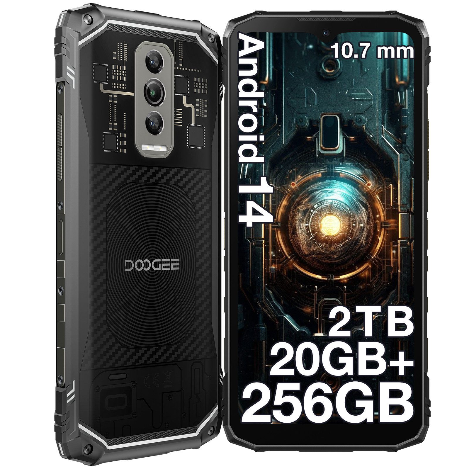 DOOGEE Blade10 Ultra Smartphone (6.56 Zoll, 50 MP Kamera, Android 14, 16GB+ 256 GB, 50MP+8MP, 5150mAh, OTG/NFC/FM)