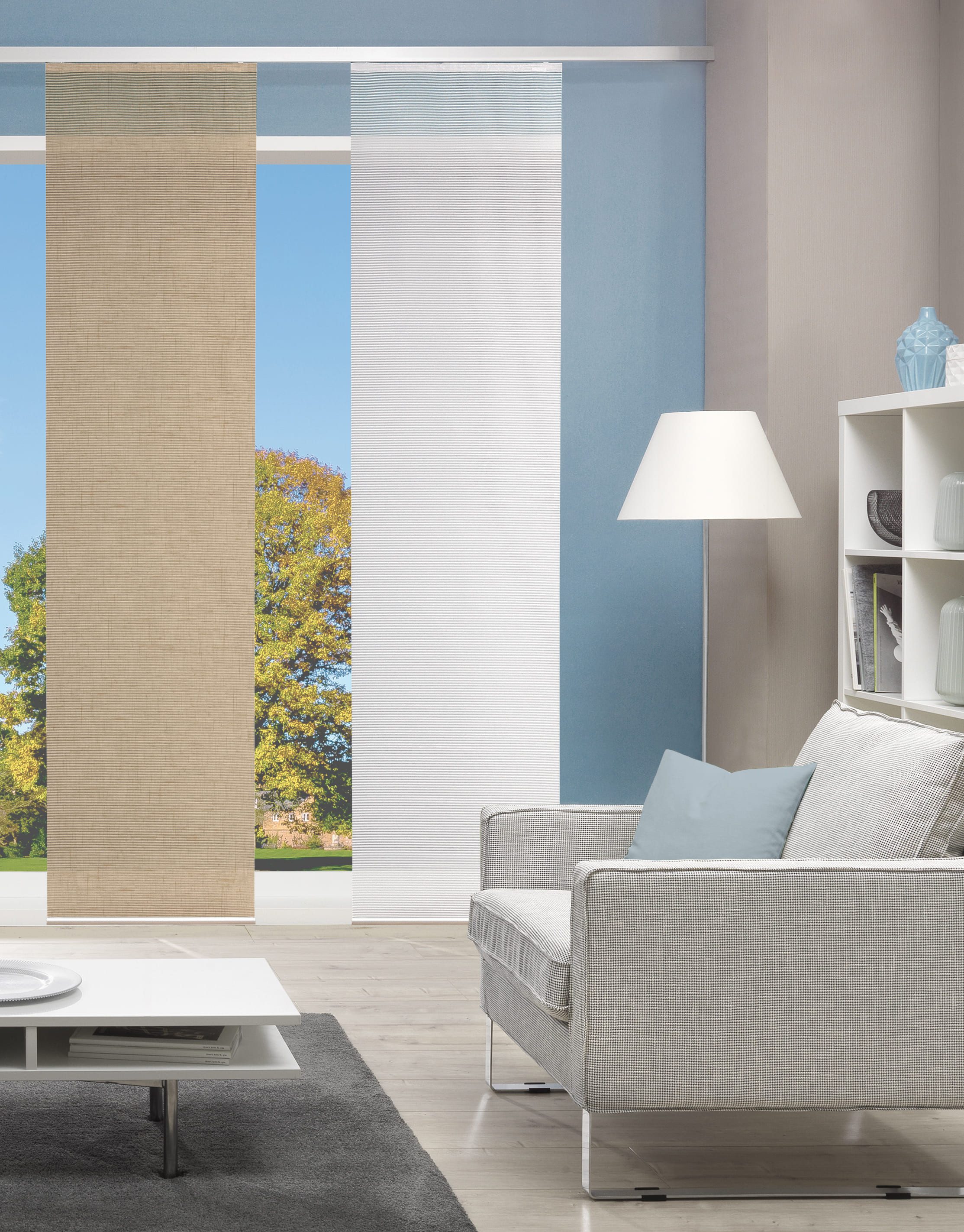 Vision S Schiebegardine 084827 PIVE Schiebegardine, halbtransparent, Bambusoptik, 260x60 cm (1 St), Paneelwagen, transparent, 100% Polyester