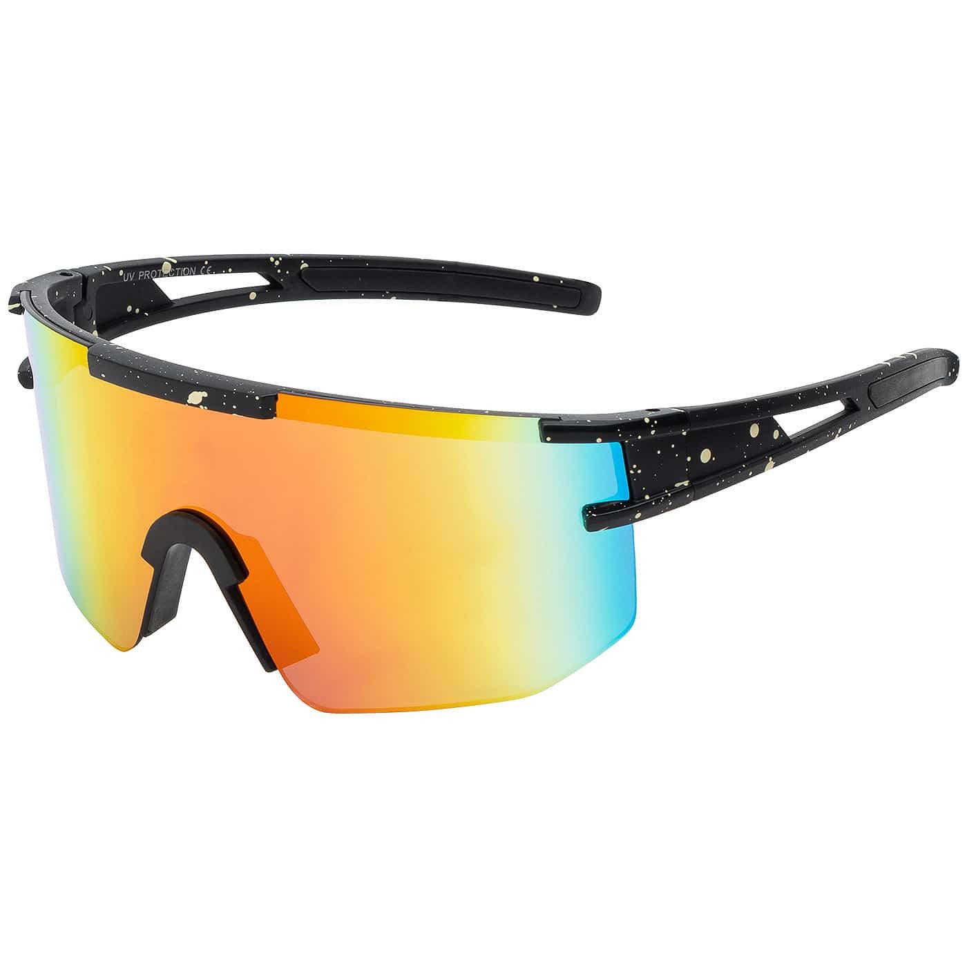 BEZLIT Eyewear Pilotenbrille Unisex Sonnenbrille Sportlich verspiegelt (1-St) mit schwarzen Linsen, Rot/Gelb, Blau und Blau Lila