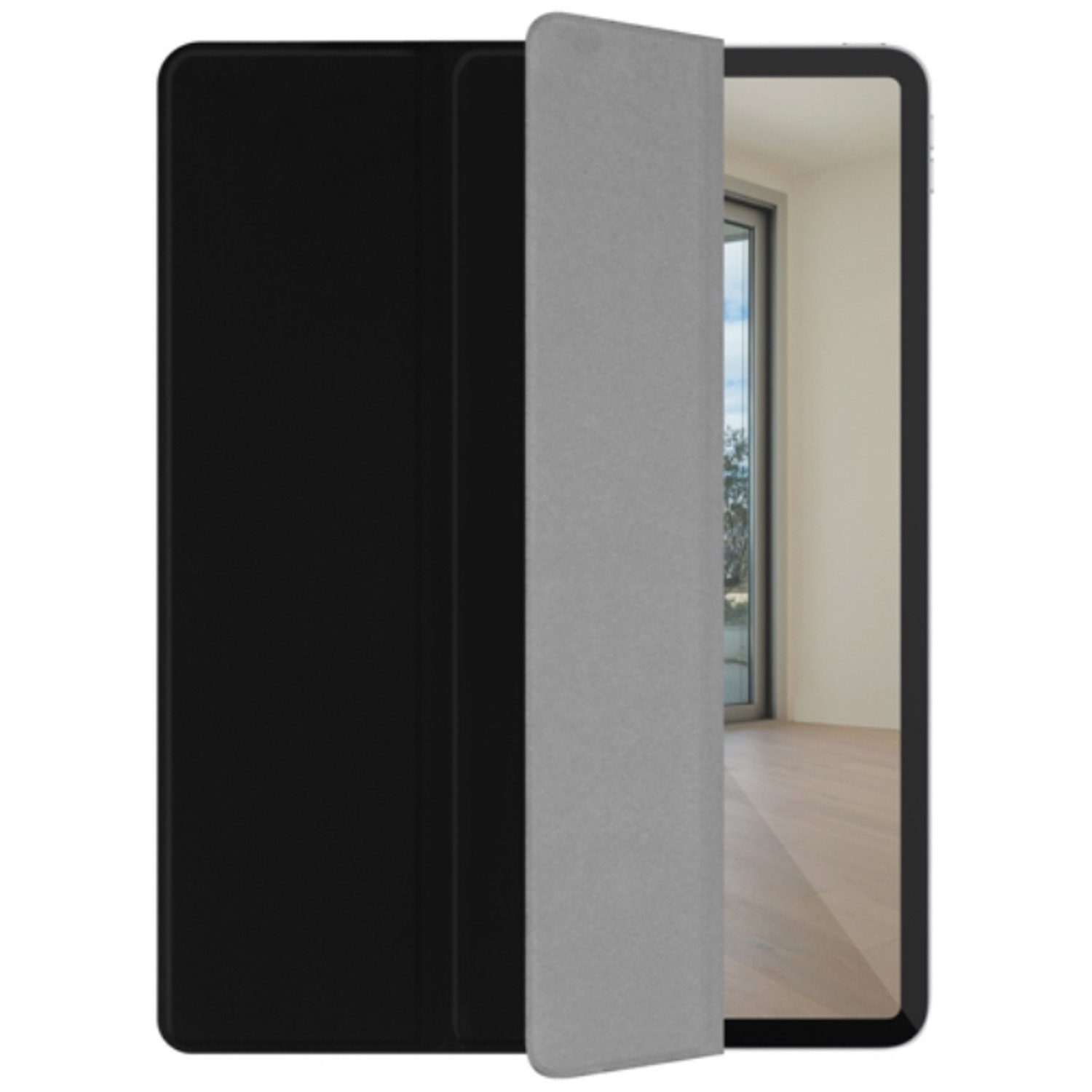 Macally Tablet-Hülle Schutz-Hülle Ständer Smart Tasche Cover Etui, für Apple iPad Pro 11" 2018, mit Befestigung für Apple Pencil