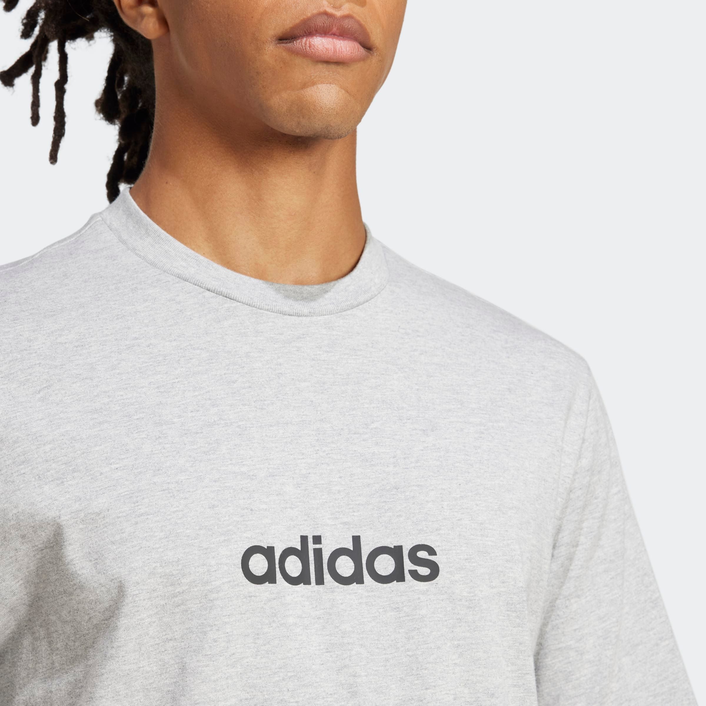 adidas Sportswear T-Shirt ESSENTIALS LINEAR SINGLE JERSEY überschnittene Schultern, Kurzarmdesign, aus Baumwolljersey – Bild 5 von 5