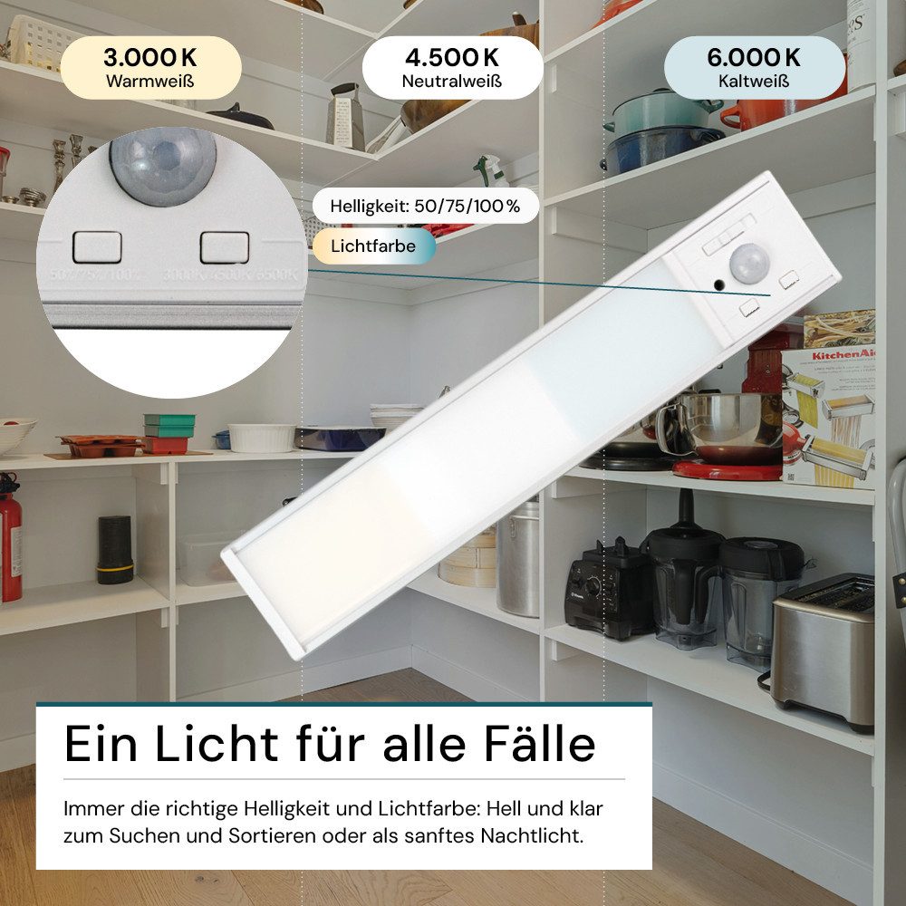 LUXULA LED Unterbauleuchte LUXULA LED Unterbauleuchte 20 cm 2 W CCT einstellbar Silber, LED fest integriert, Farbwechsler – Bild 4 von 5