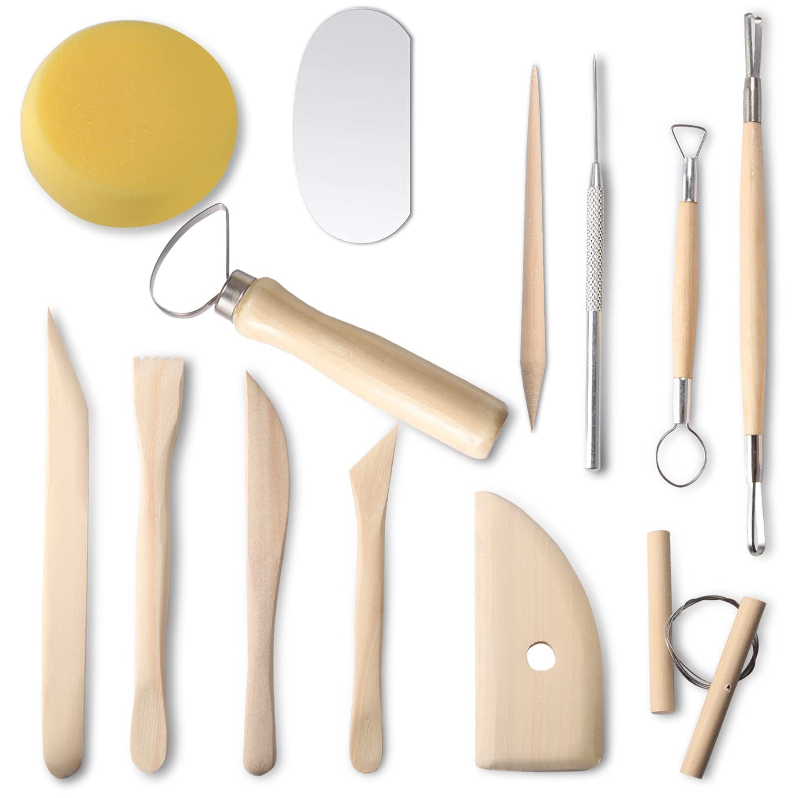 FOUORTUNATE-BEE Modellierwerkzeug 13 Stück Töpferwerkzeug Set Keramik Werkzeug DIY Grabstichel Kit, (13 St), Töpfer Polymer Clay Sculpting Ton Tools Modellierwerkzeuge Set
